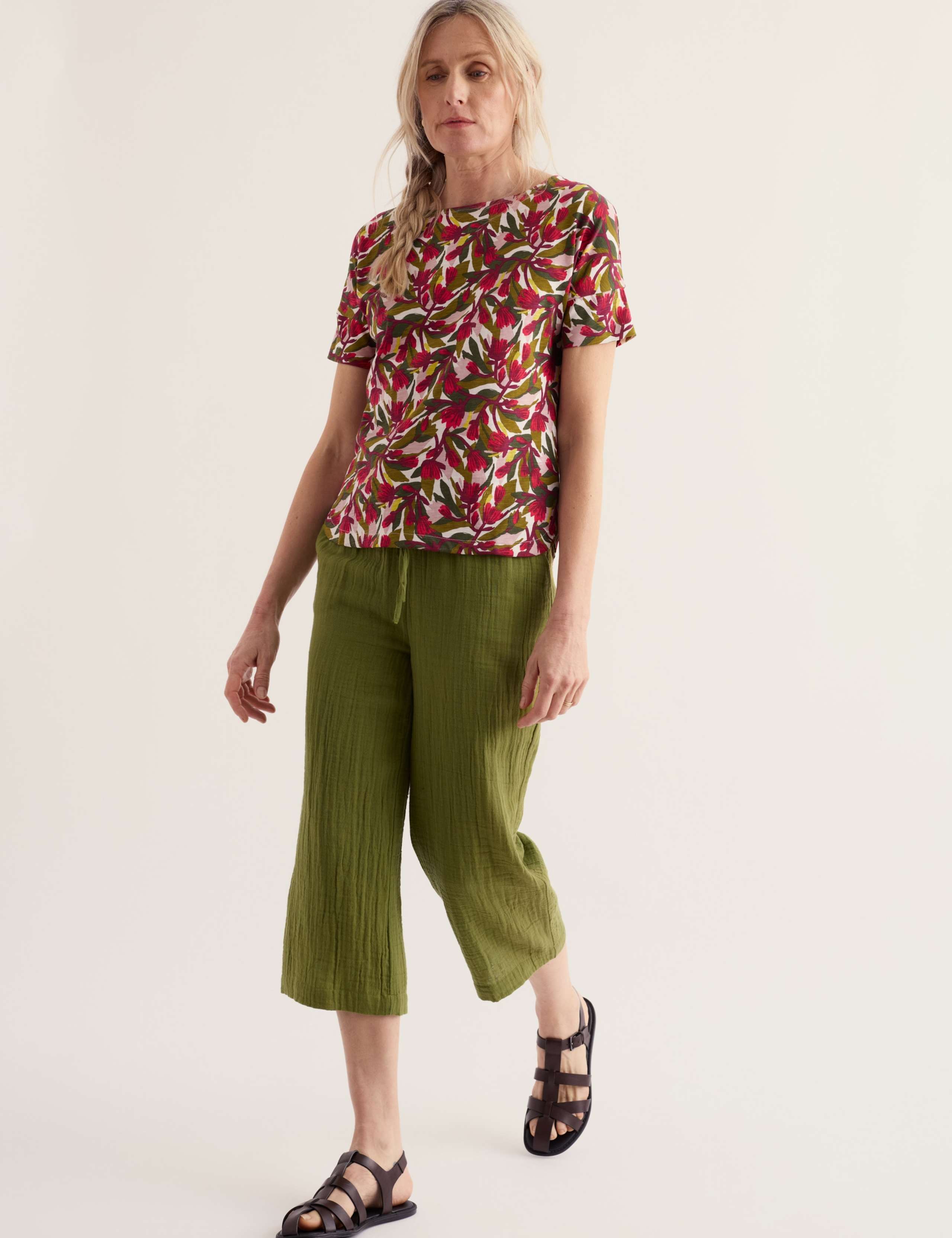 Pure Cotton Wide Leg Cropped Culottes