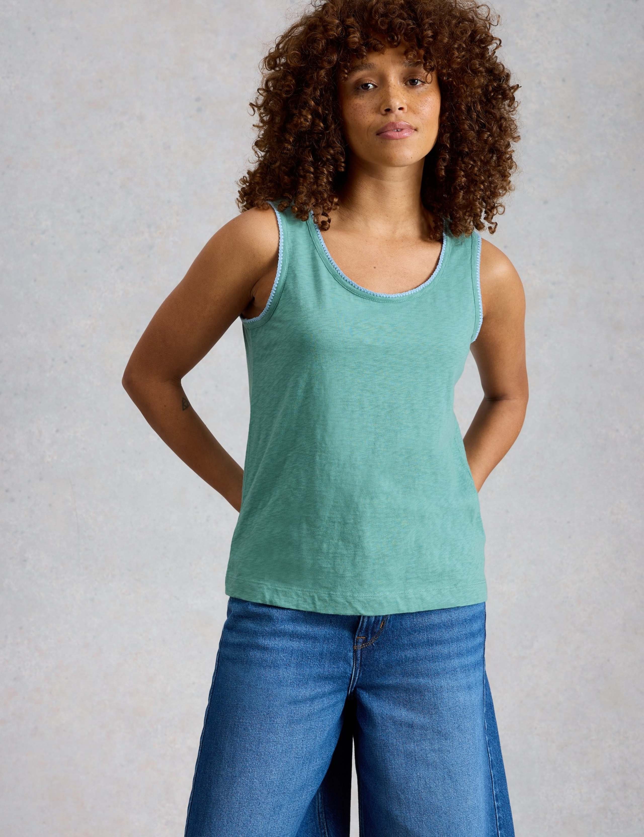 Pure Cotton Scoop Neck Vest