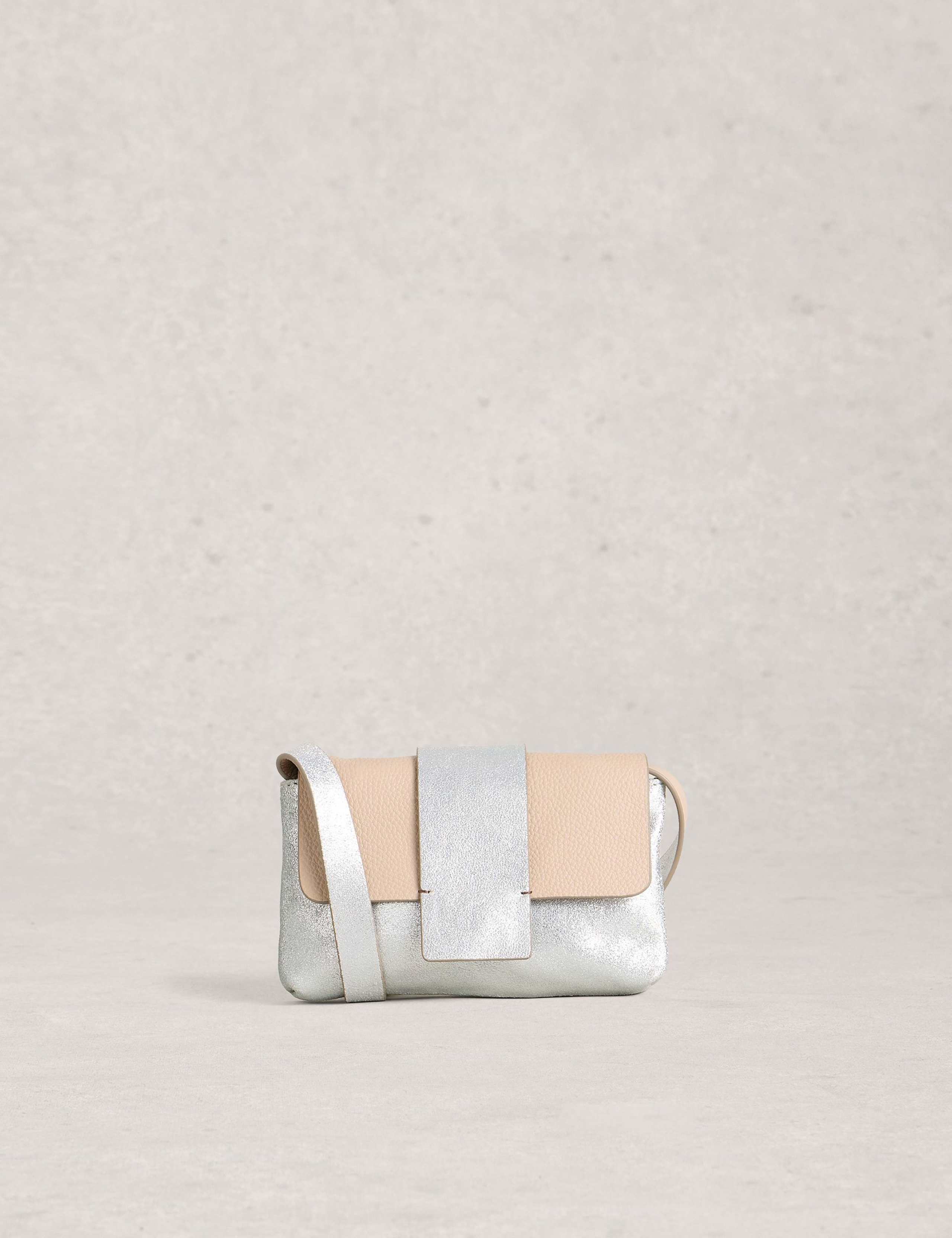 Leather Metallic Convertible Cross Body Bag