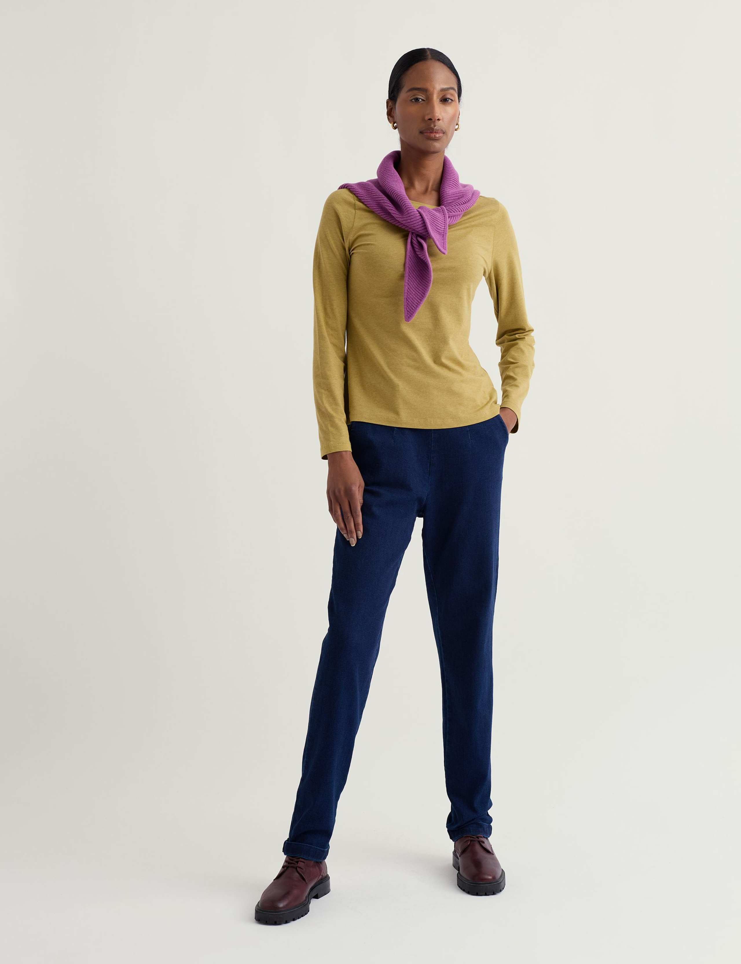 Cotton Rich Boat Neck Top