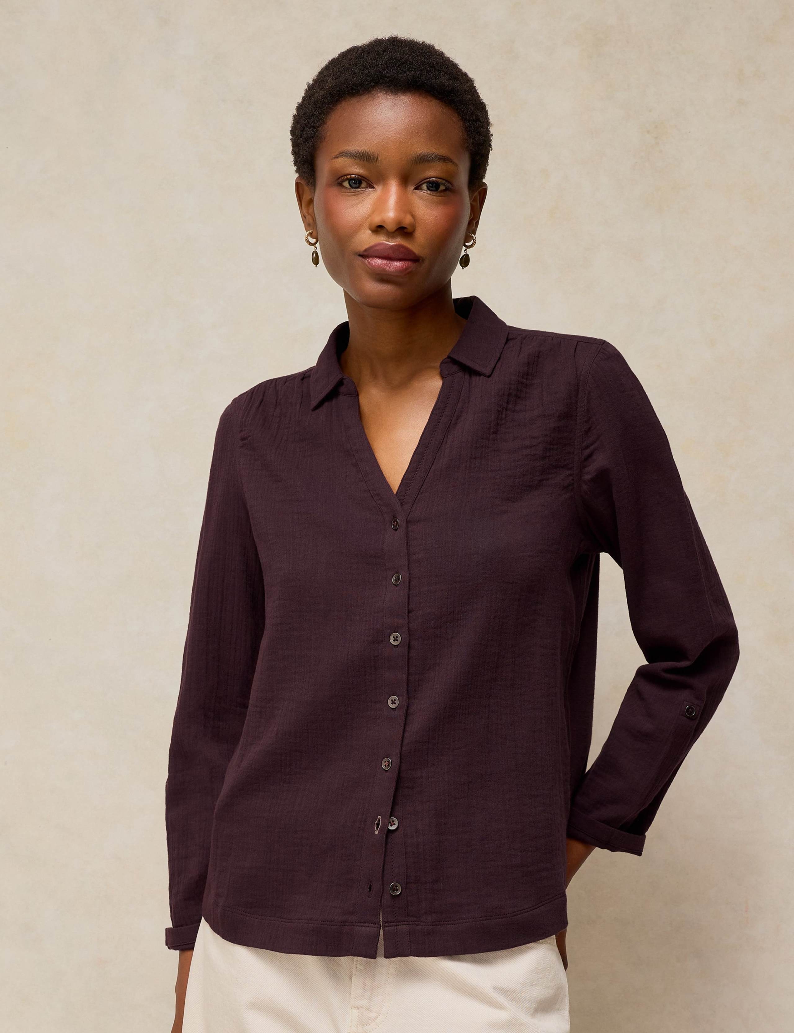 Pure Cotton Collared Shirt