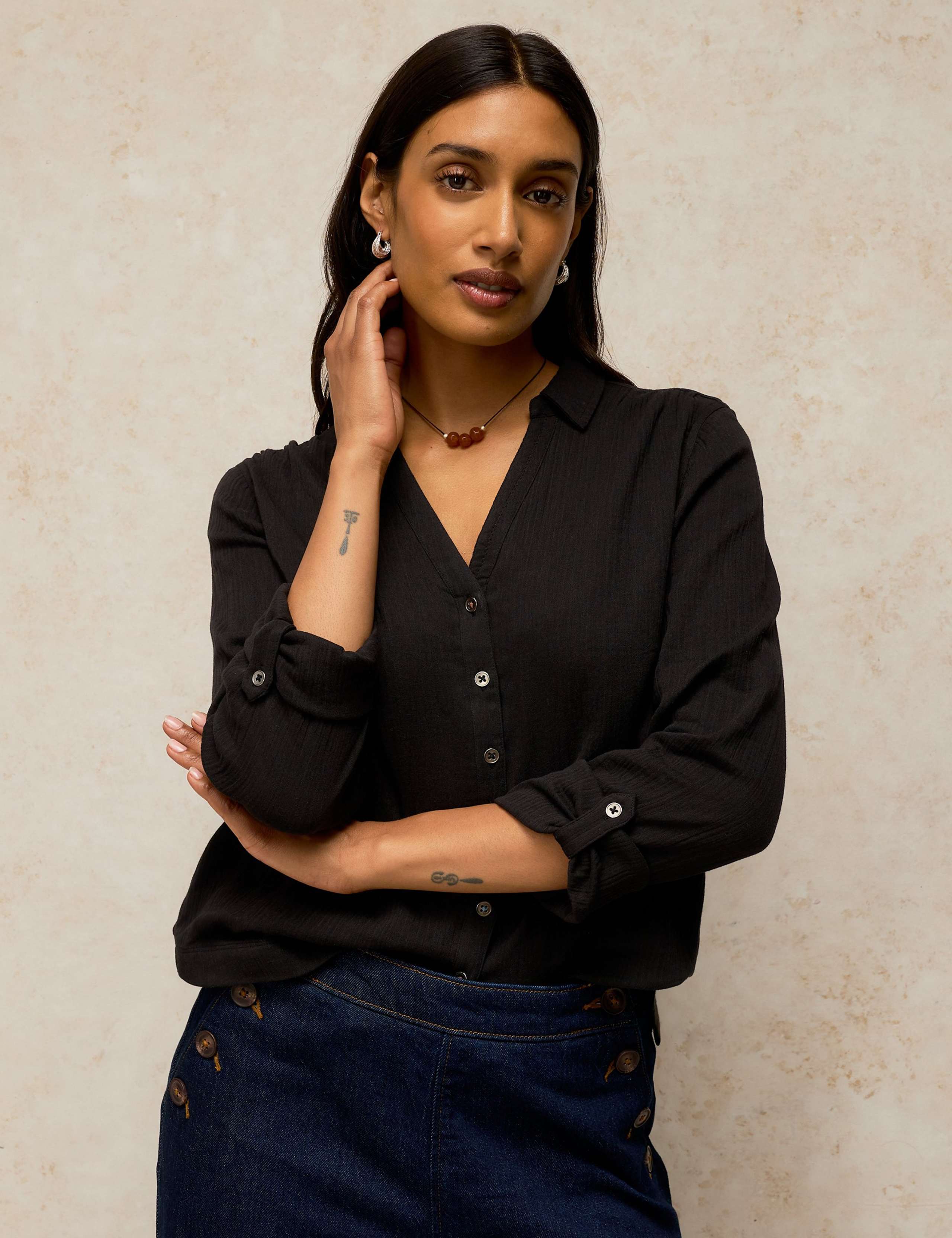 Pure Cotton Collared Shirt