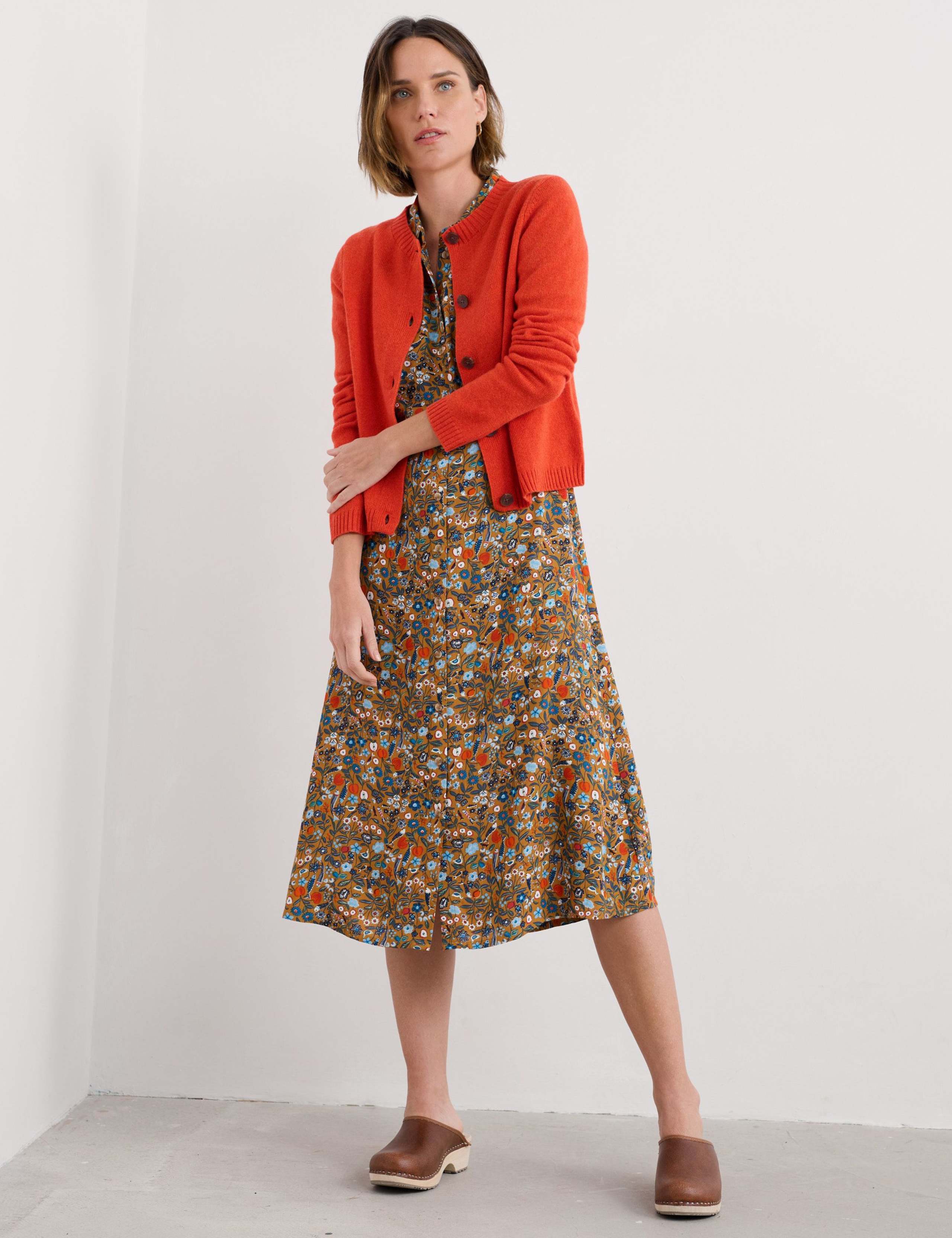 Merino Wool Rich Crew Neck Cardigan