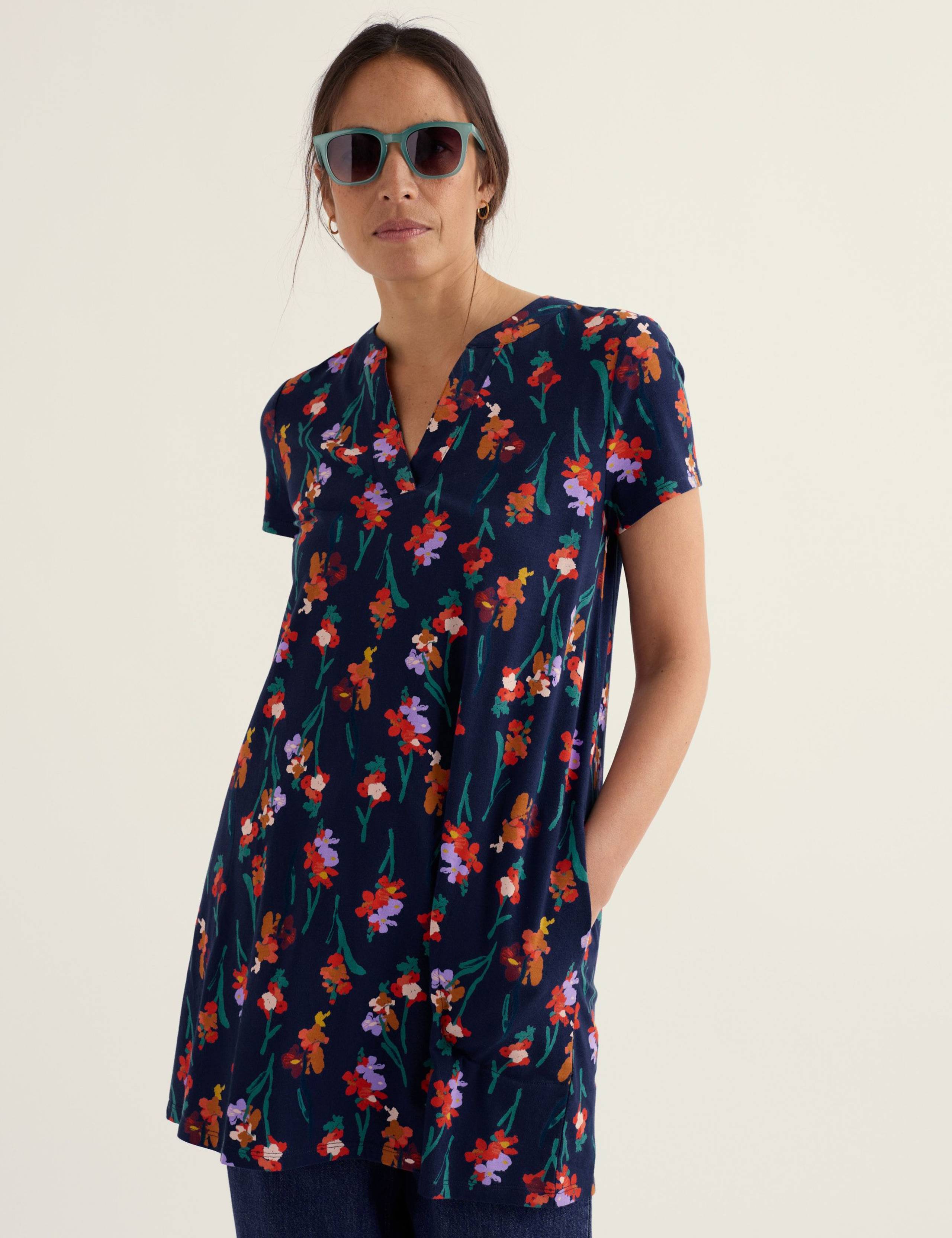 Cotton Rich Jersey Short Sleeve Tunic