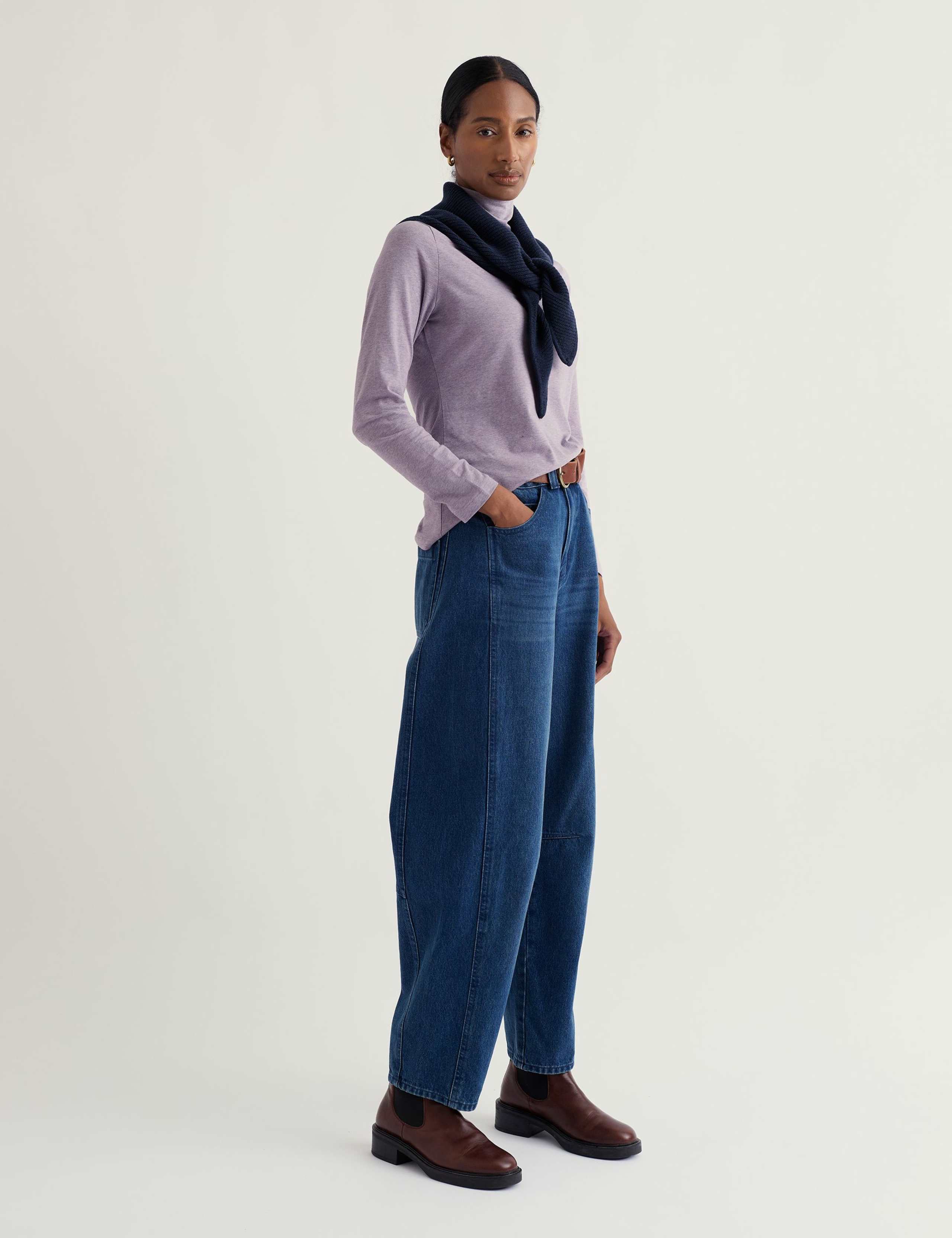 Cotton Rich Roll Neck Top