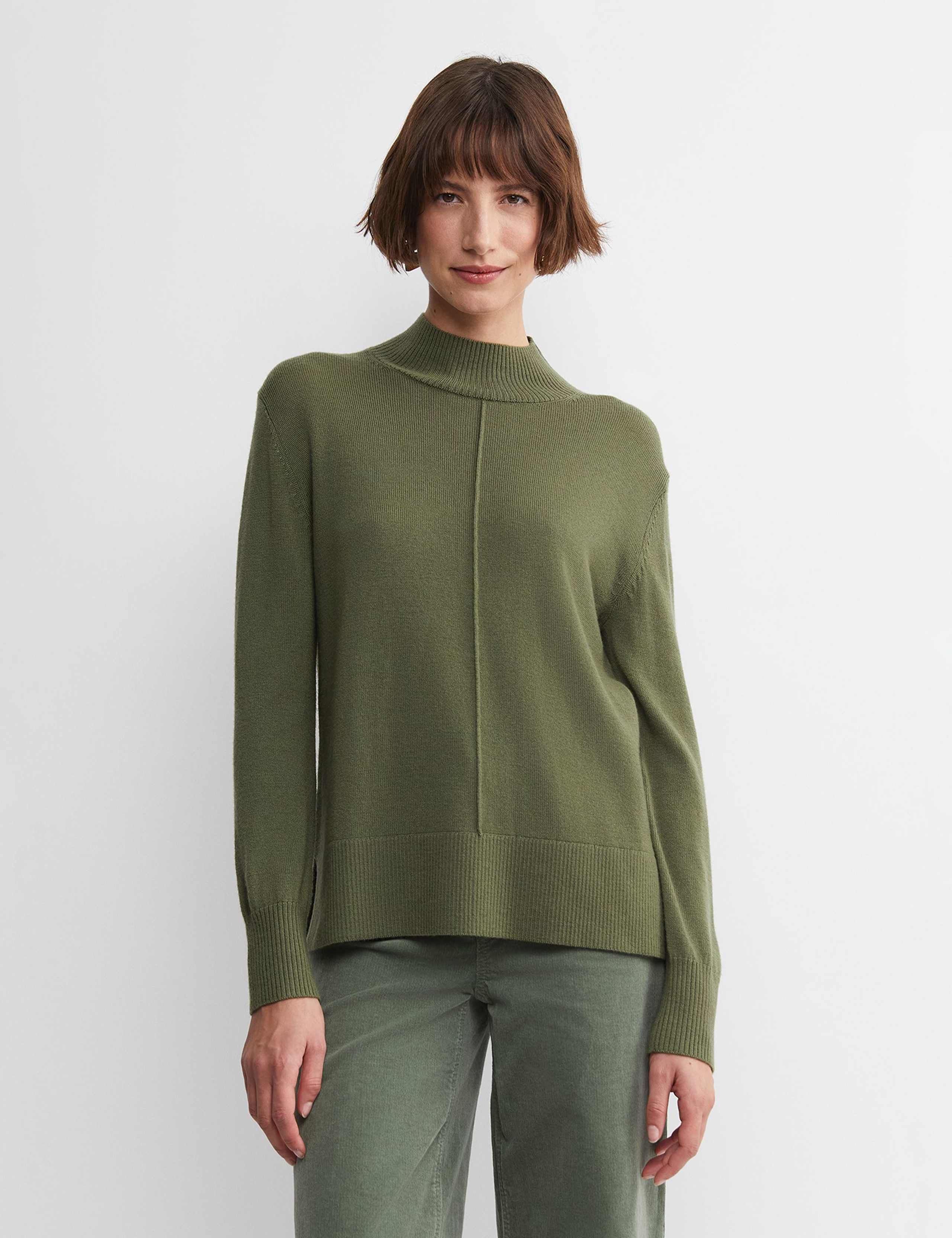 Pure Wool Textured Funnel Neck Jumper