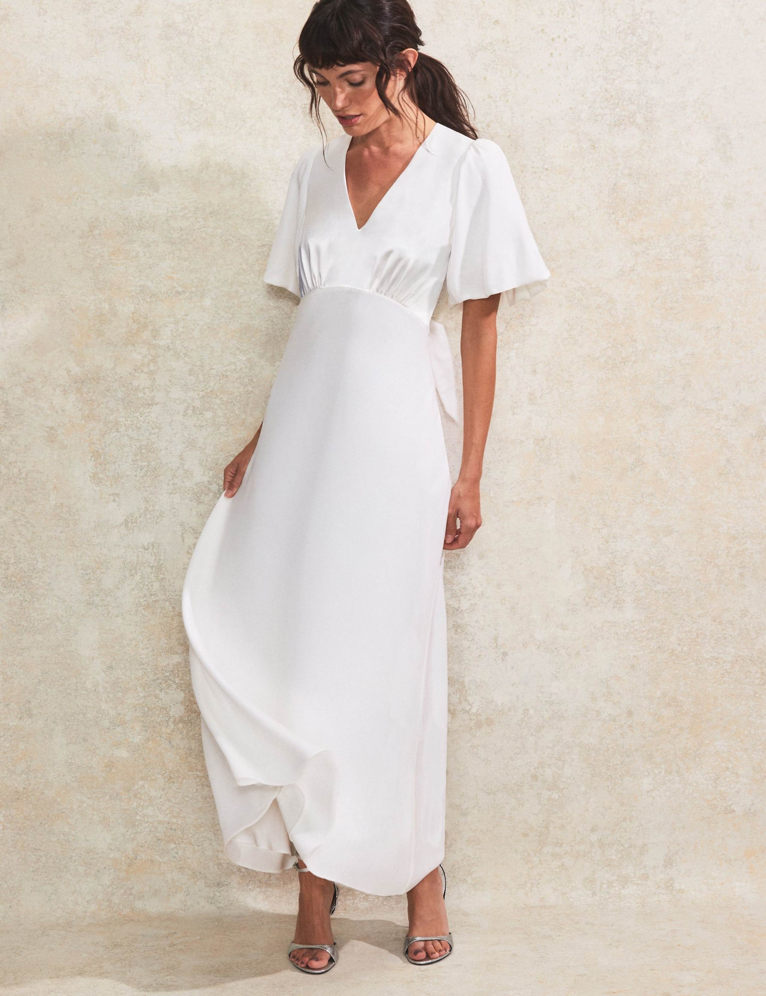 V-Neck Tie Detail Maxi Tea Dress