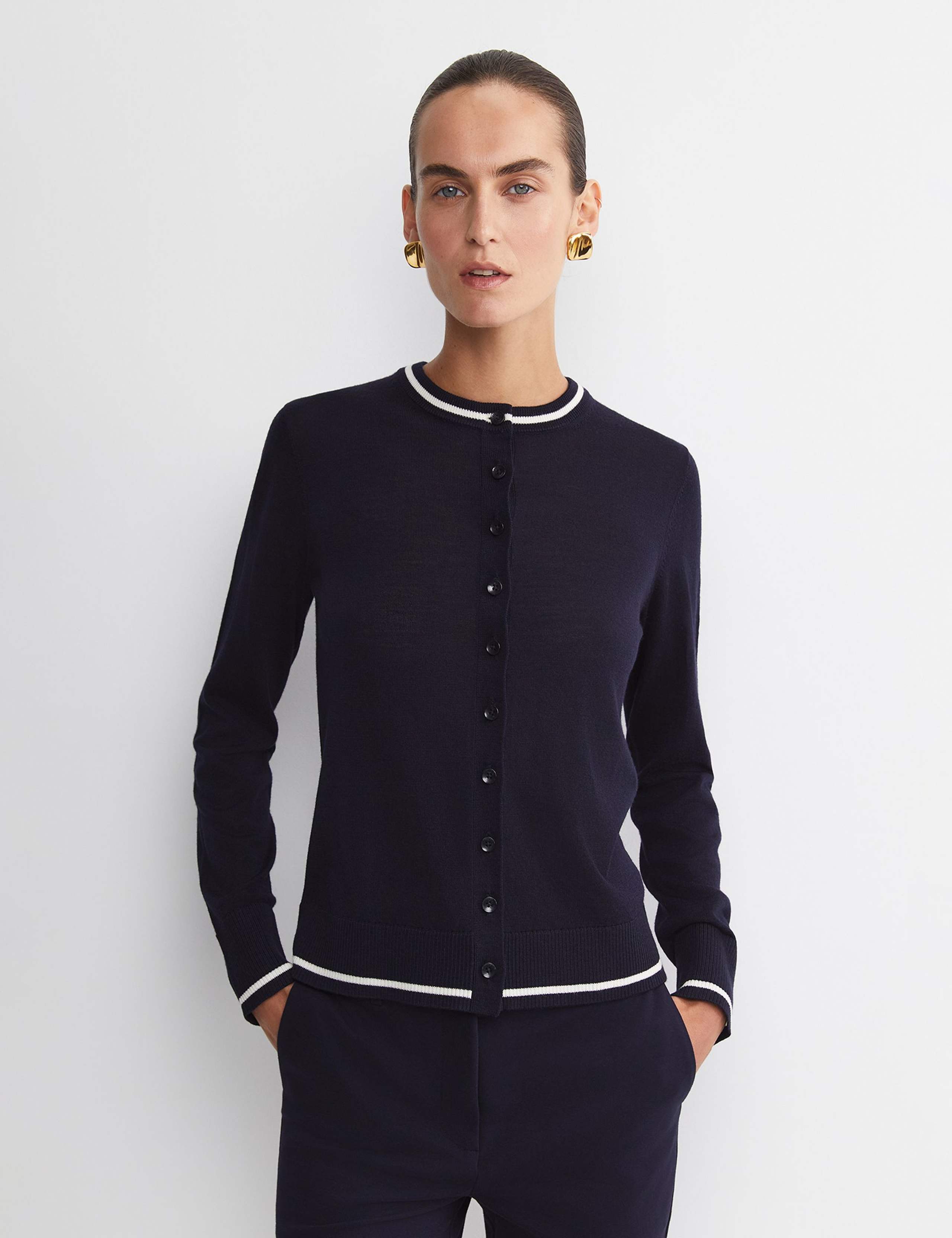 Pure Wool Button Front Cardigan