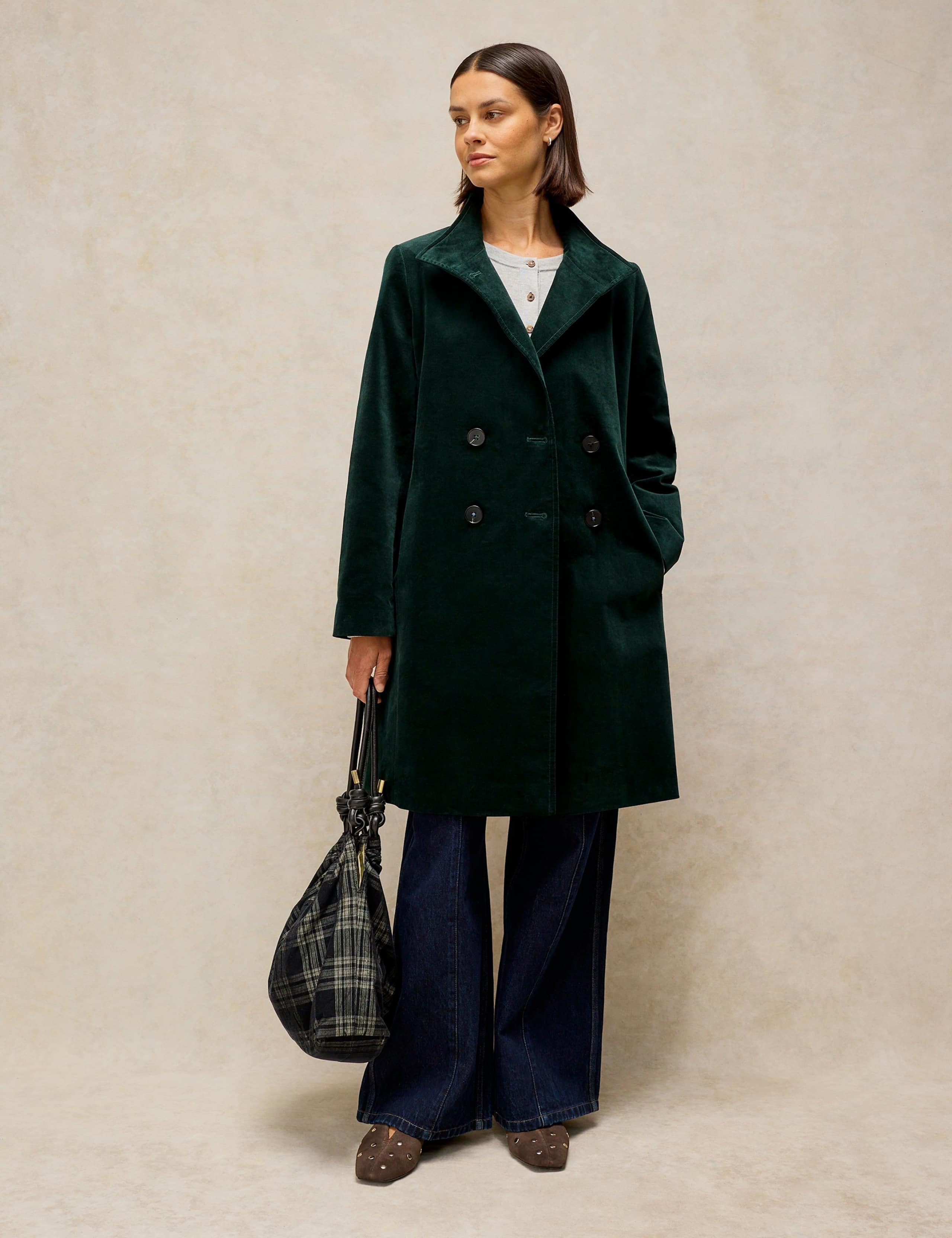 Cotton Rich Funnel Neck Longline Coat