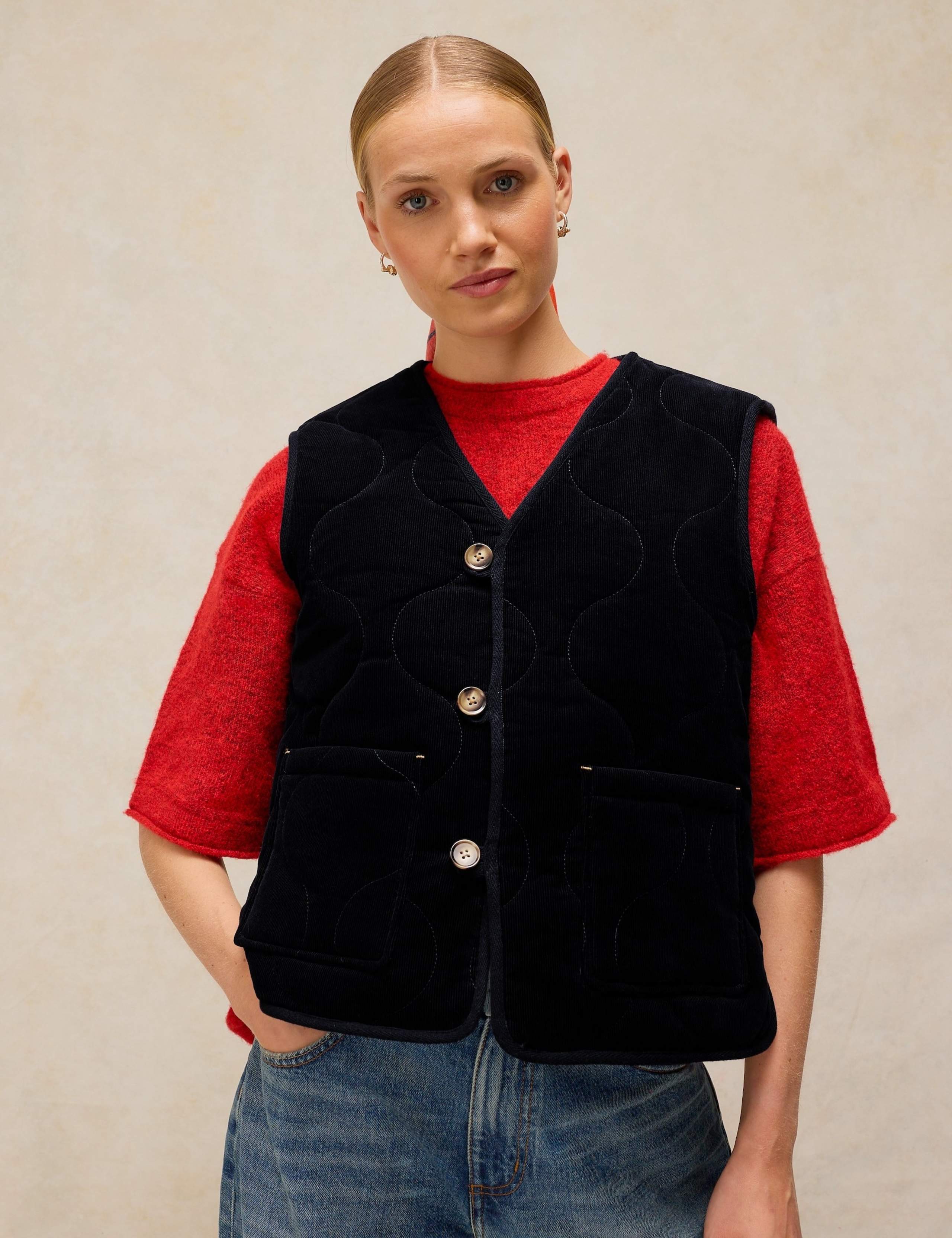 Cord Fleece Reversible Gilet