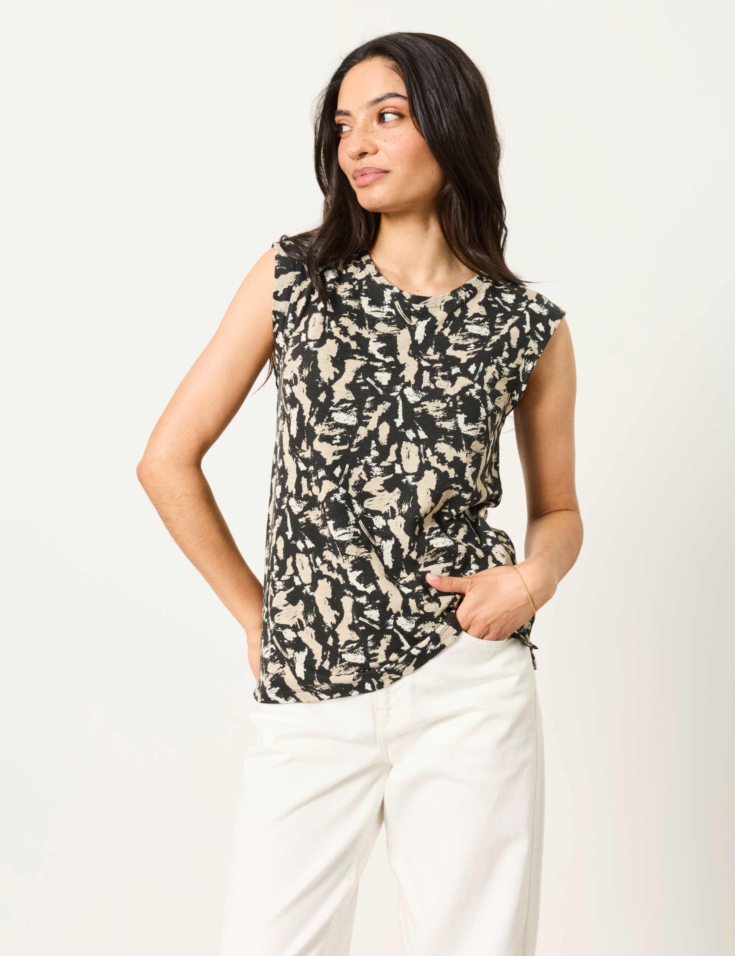 Cotton Modal Blend Printed Vest