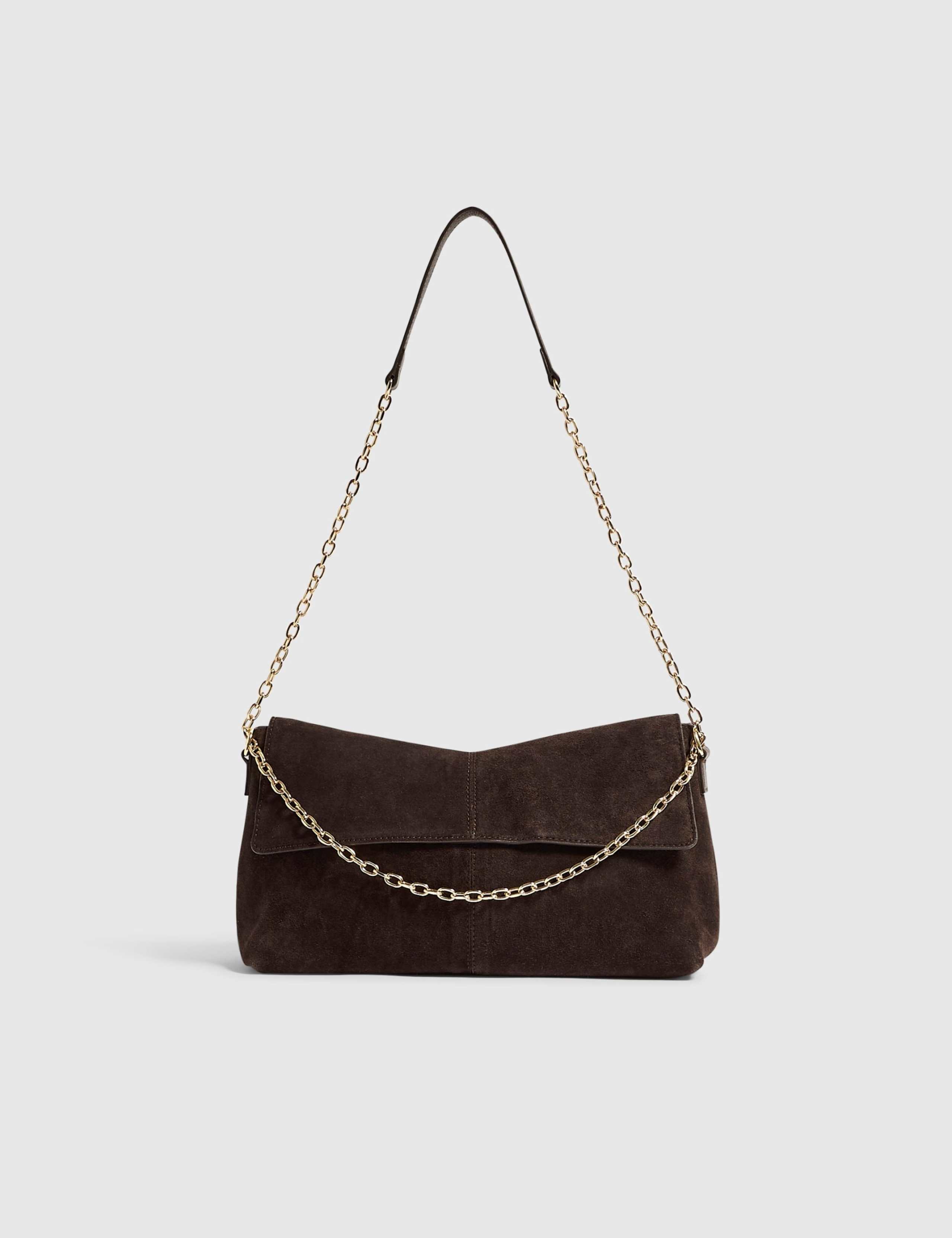 Suede Chain Strap Shoulder Bag