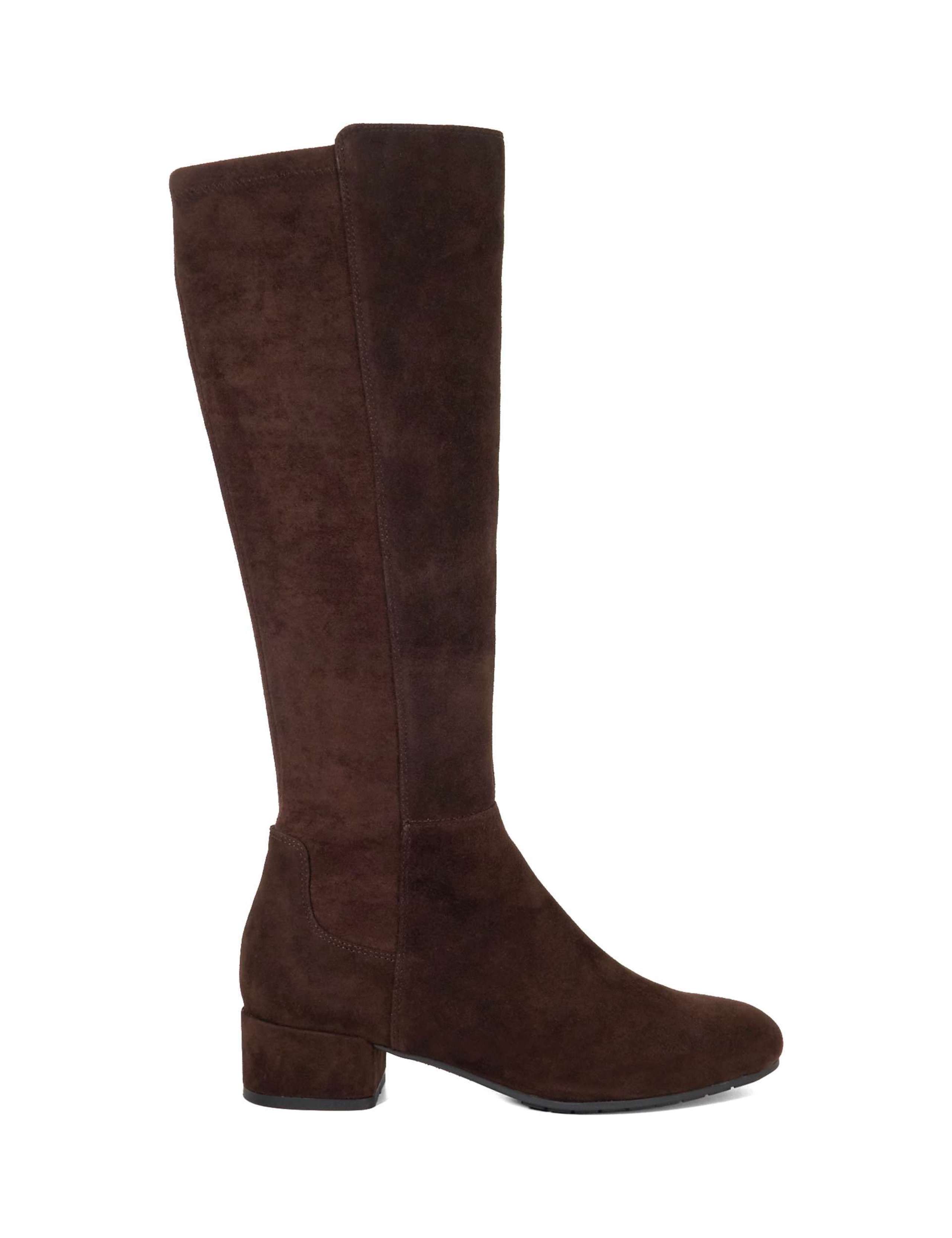 Wide Fit Suede Knee High Boots