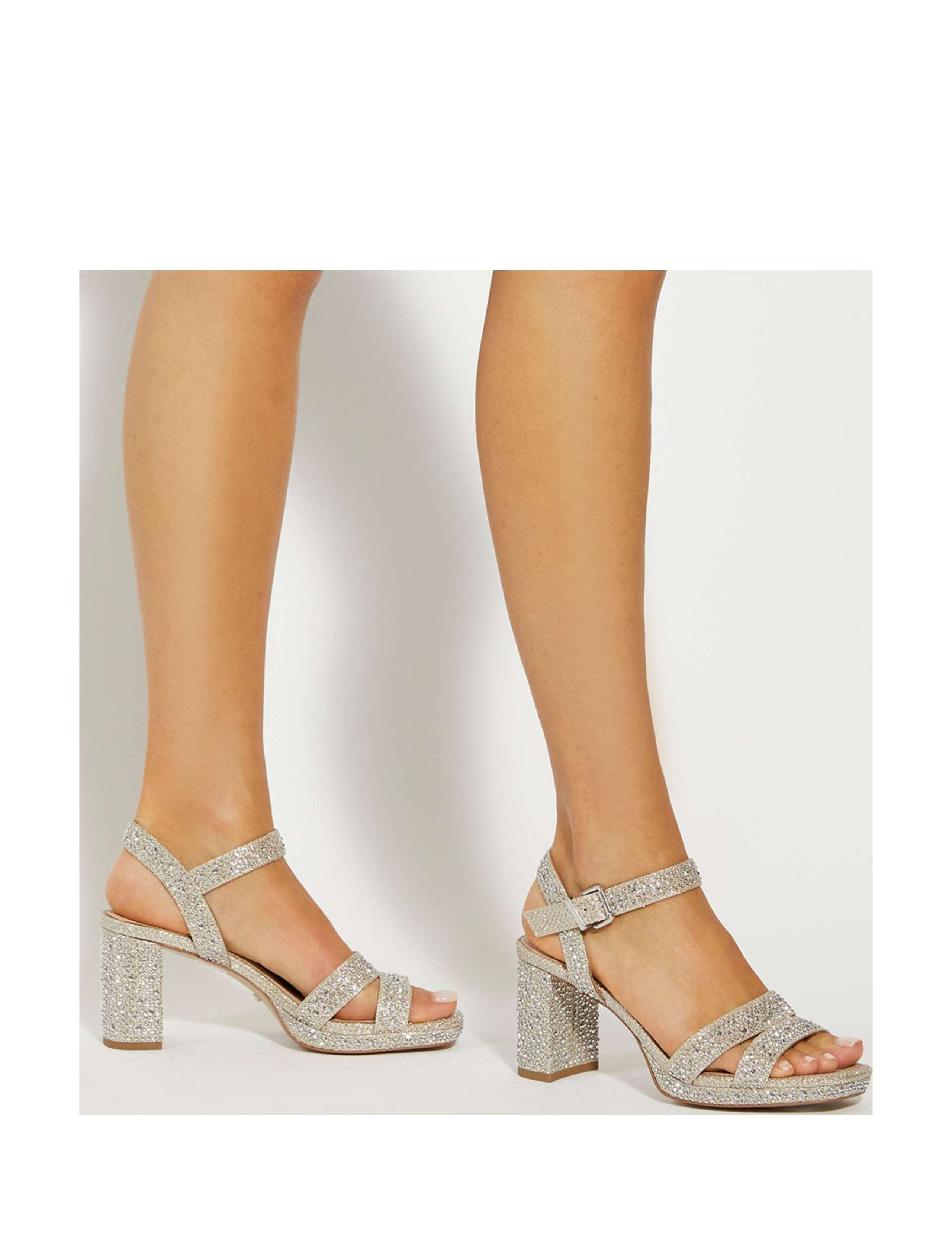 Sparkle Block Heel Sandals