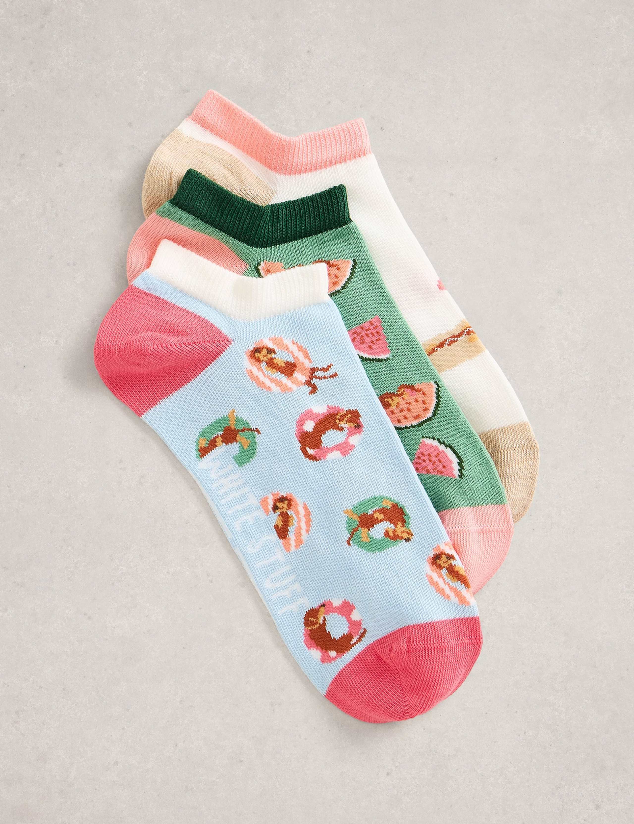 3 Pack Cotton Rich Summer Trainer Socks