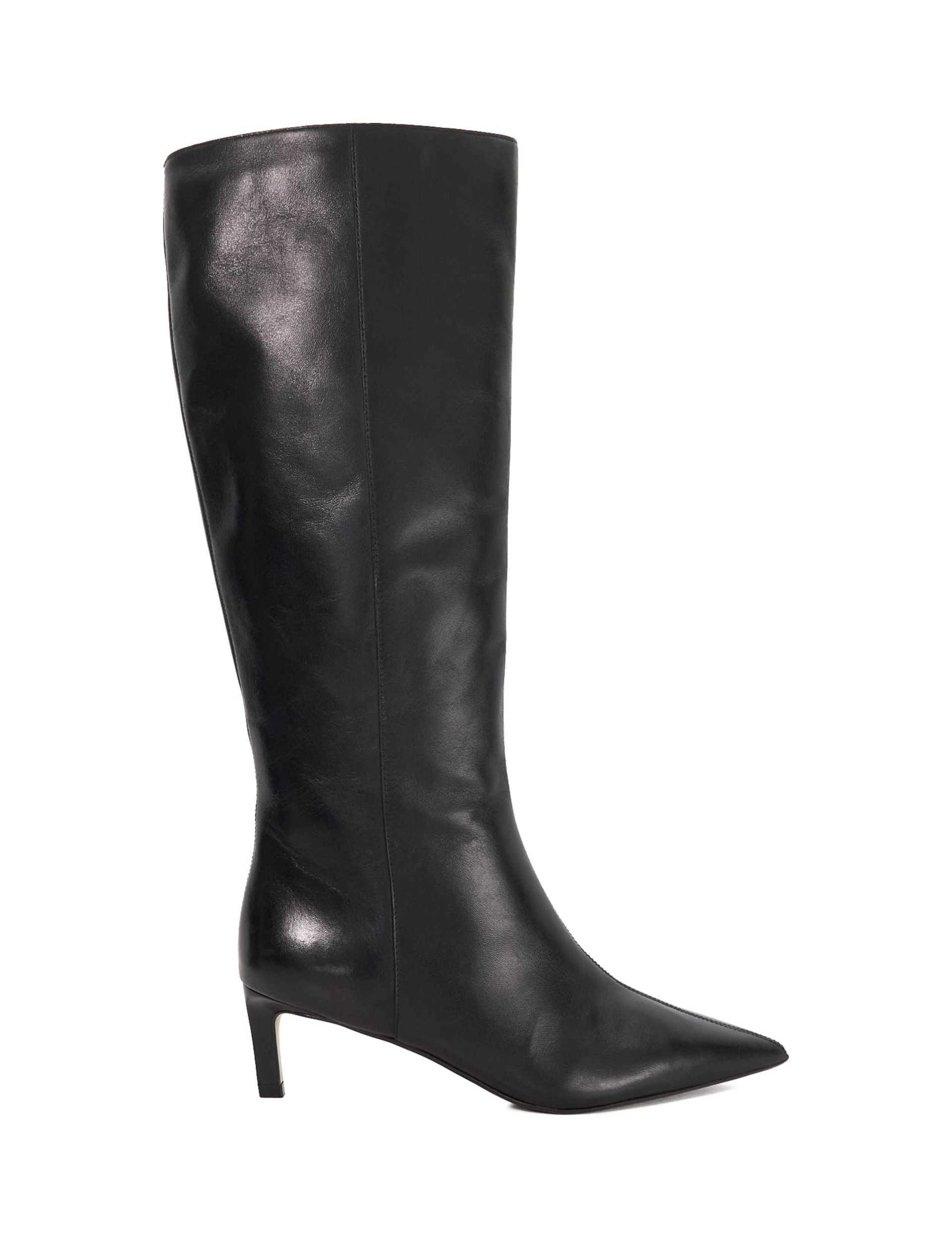 Wide Fit Leather Stiletto Heel Knee High Boots