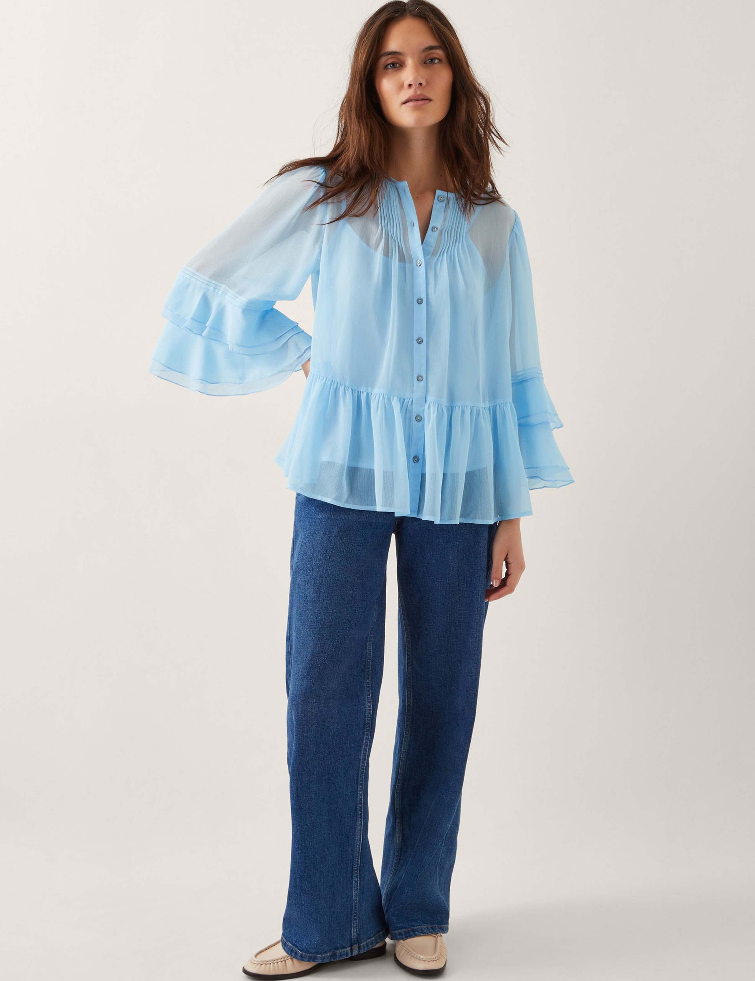 Pleated Frill Detail Blouse
