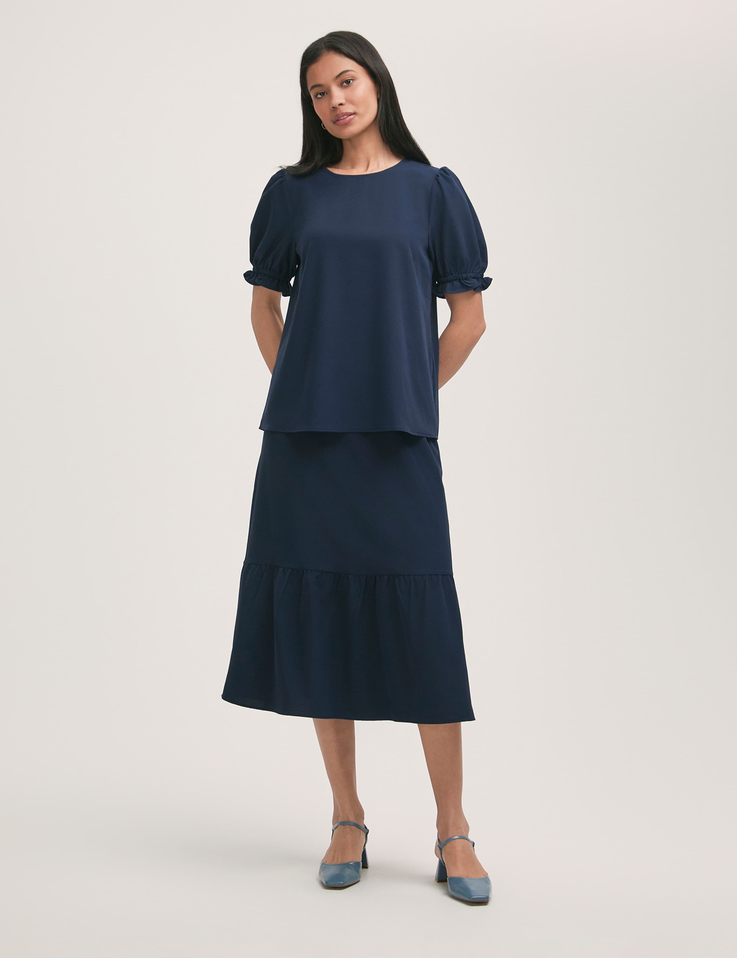Midi Tiered Skirt