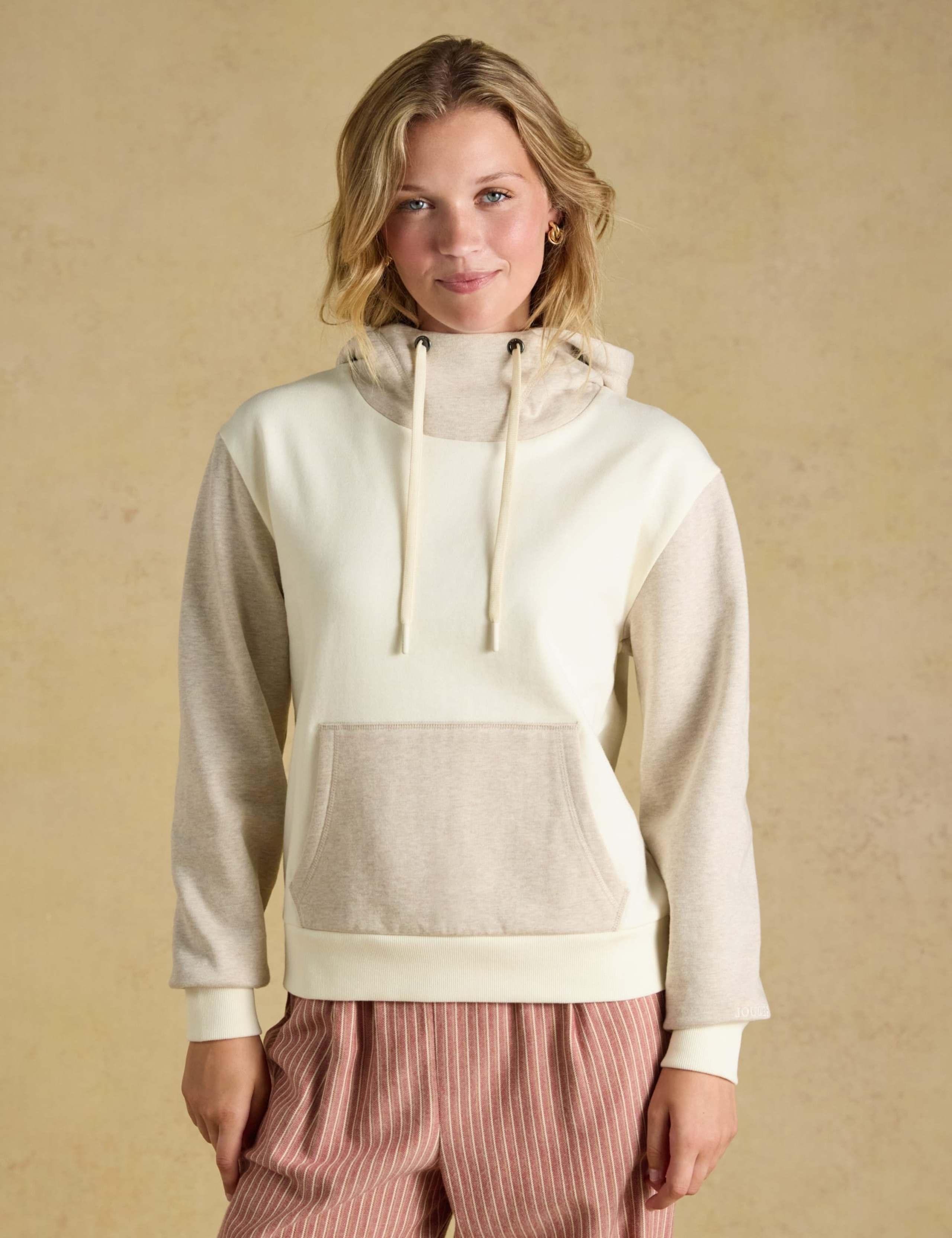 Pure Cotton Colour Block Relaxed Hoodie