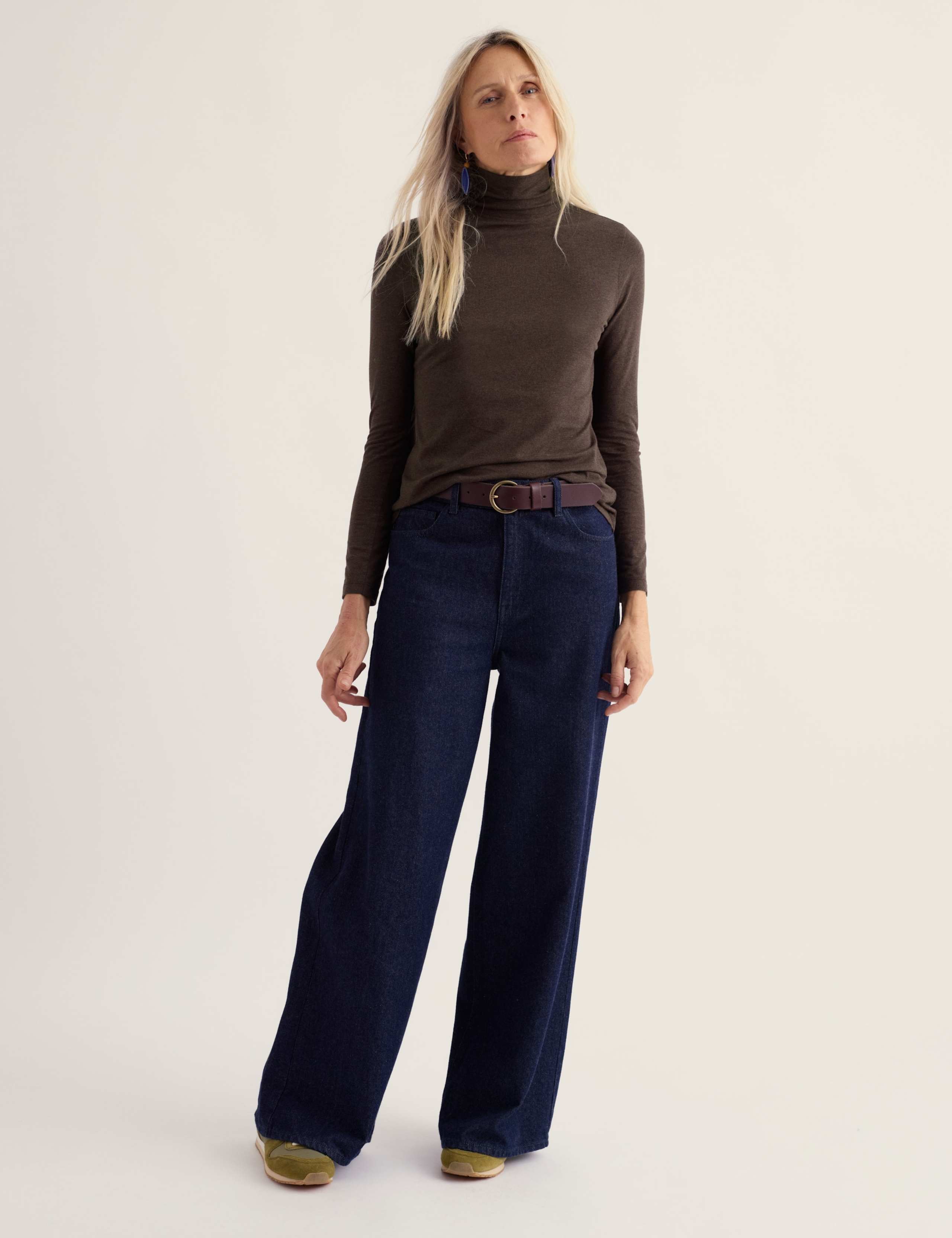 Cotton Rich Roll Neck Top