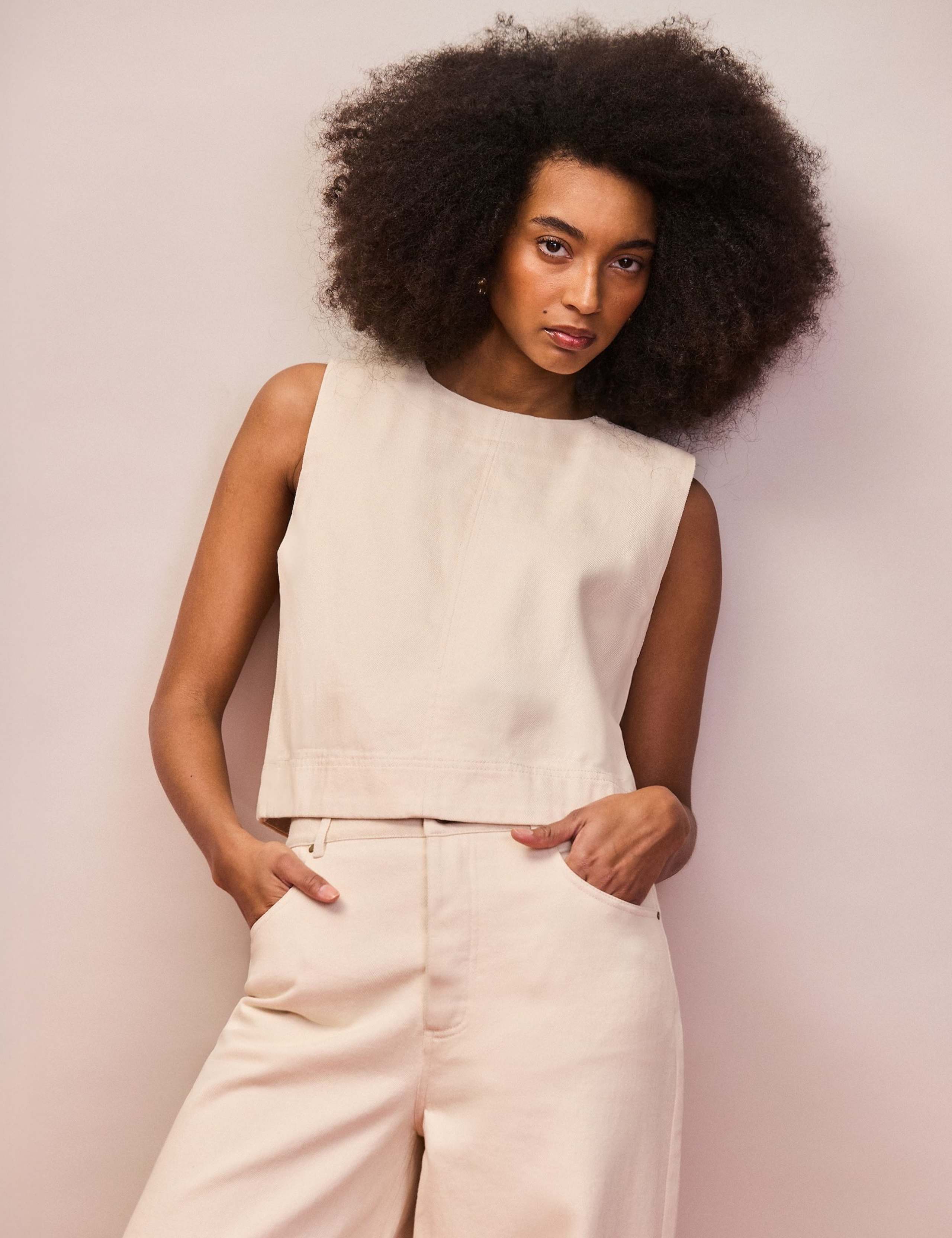 Pure Cotton Twill Shell Top