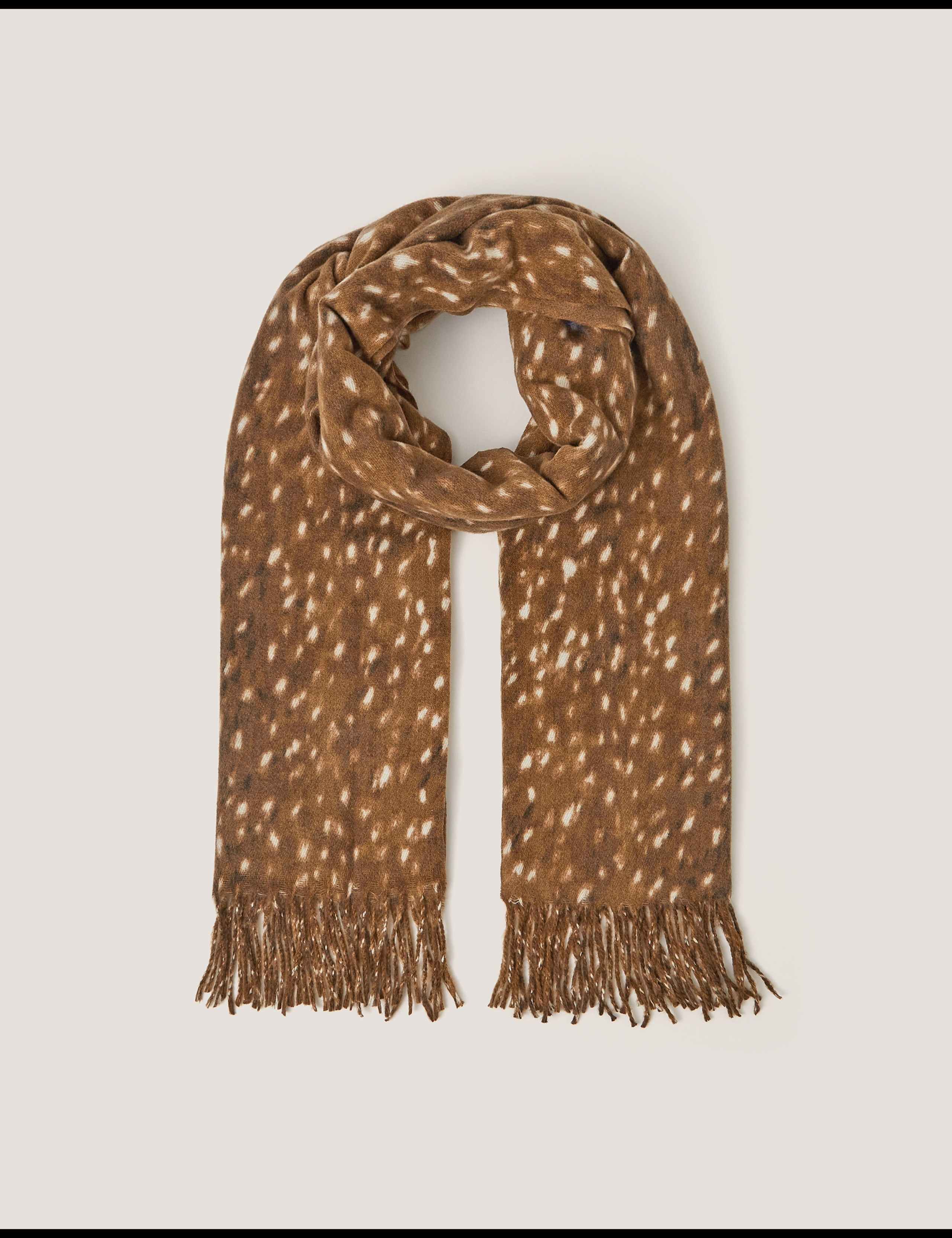 Bambi Print Fringed Scarf