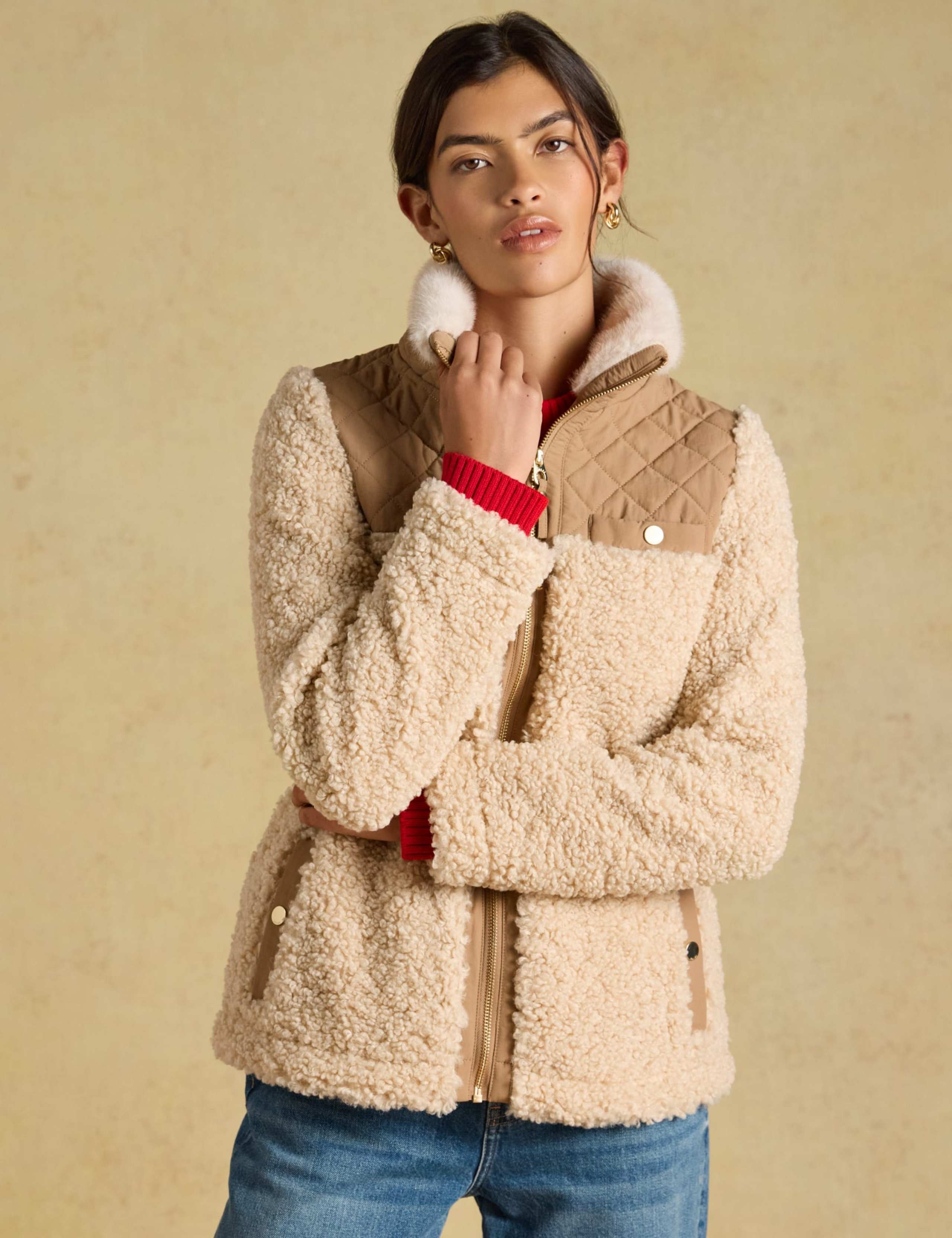 Borg Quilted Collared Jacket