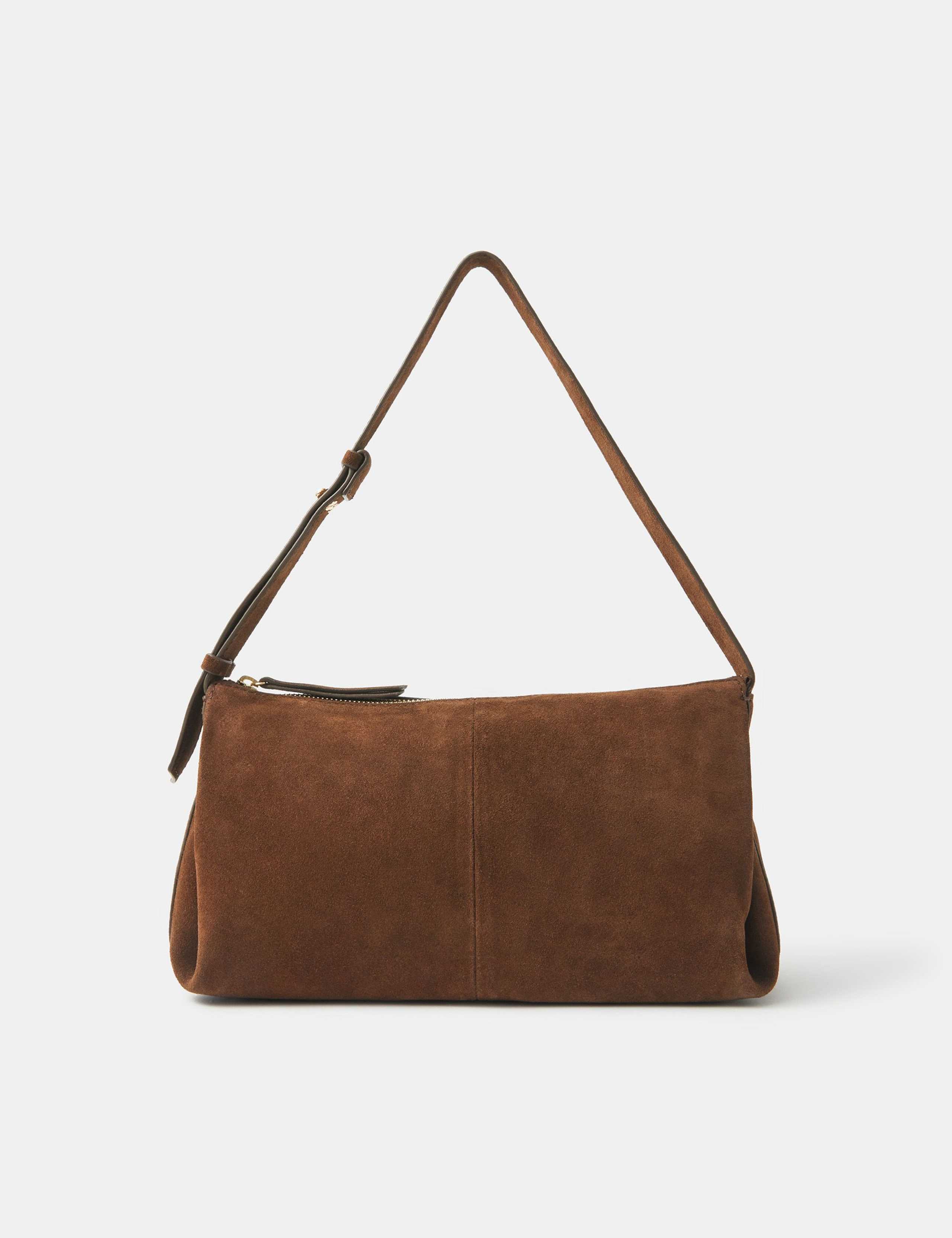 Suede Ruched Shoulder Bag
