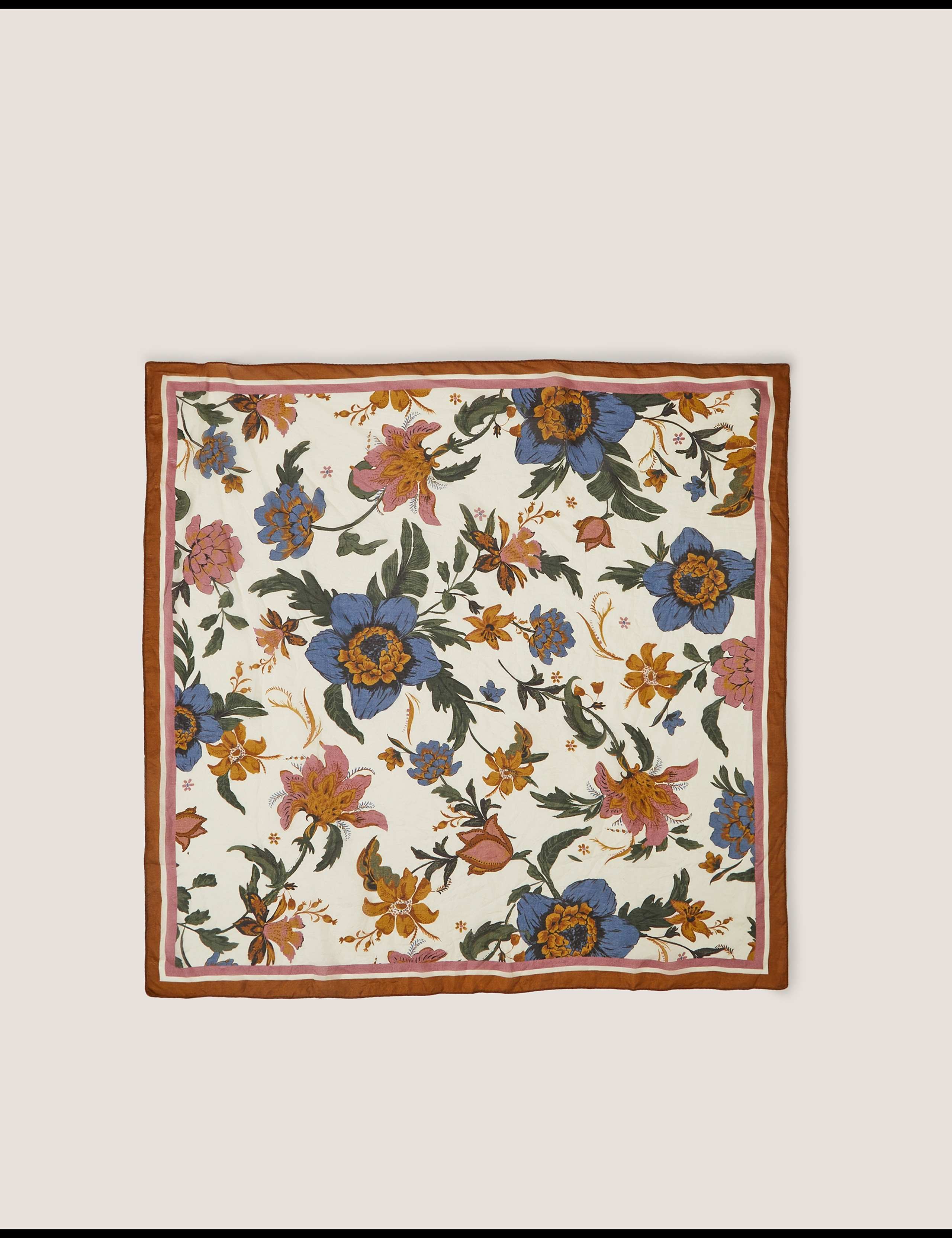 Pure Silk Floral Square Scarf