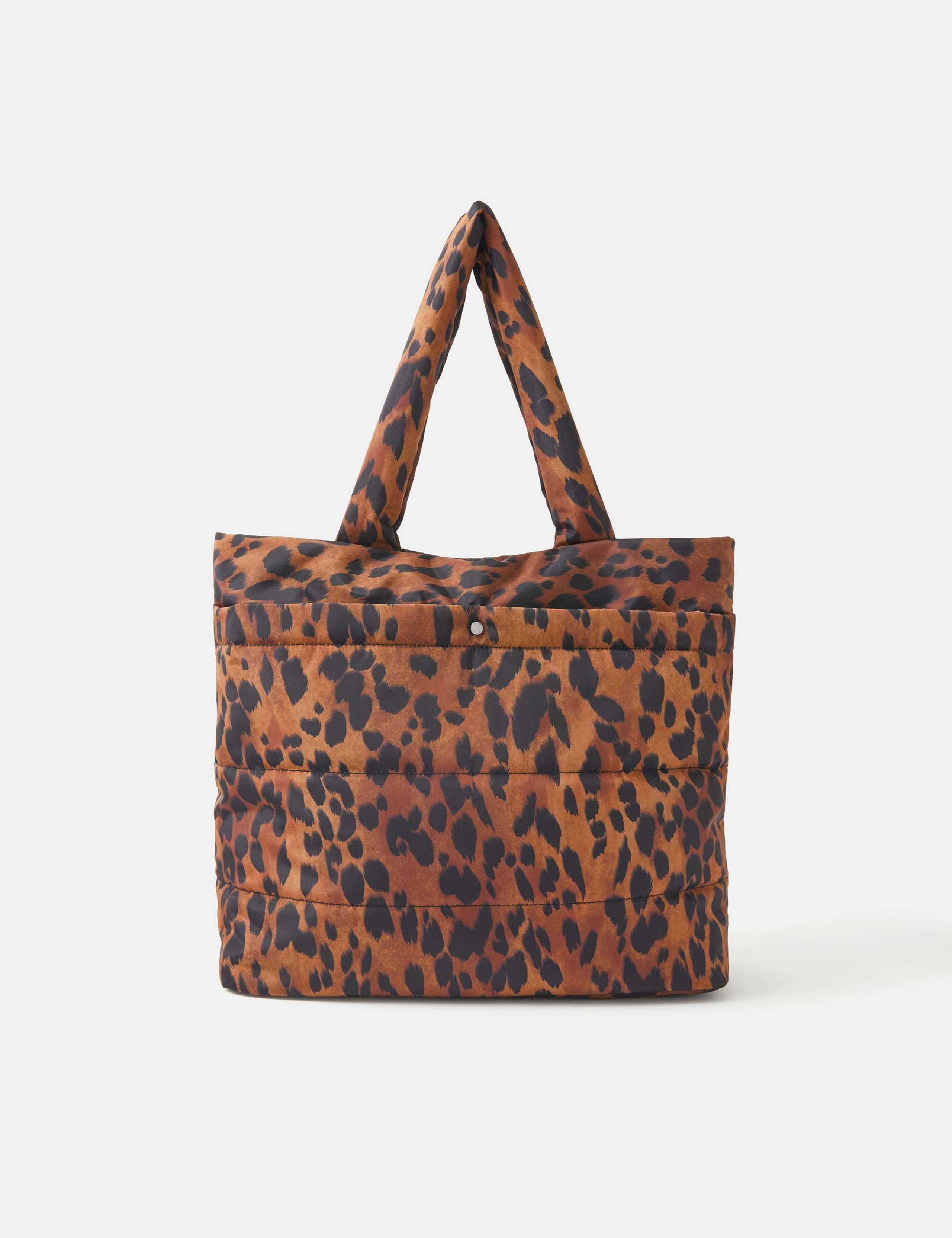Nylon Animal Print Shopper Bag