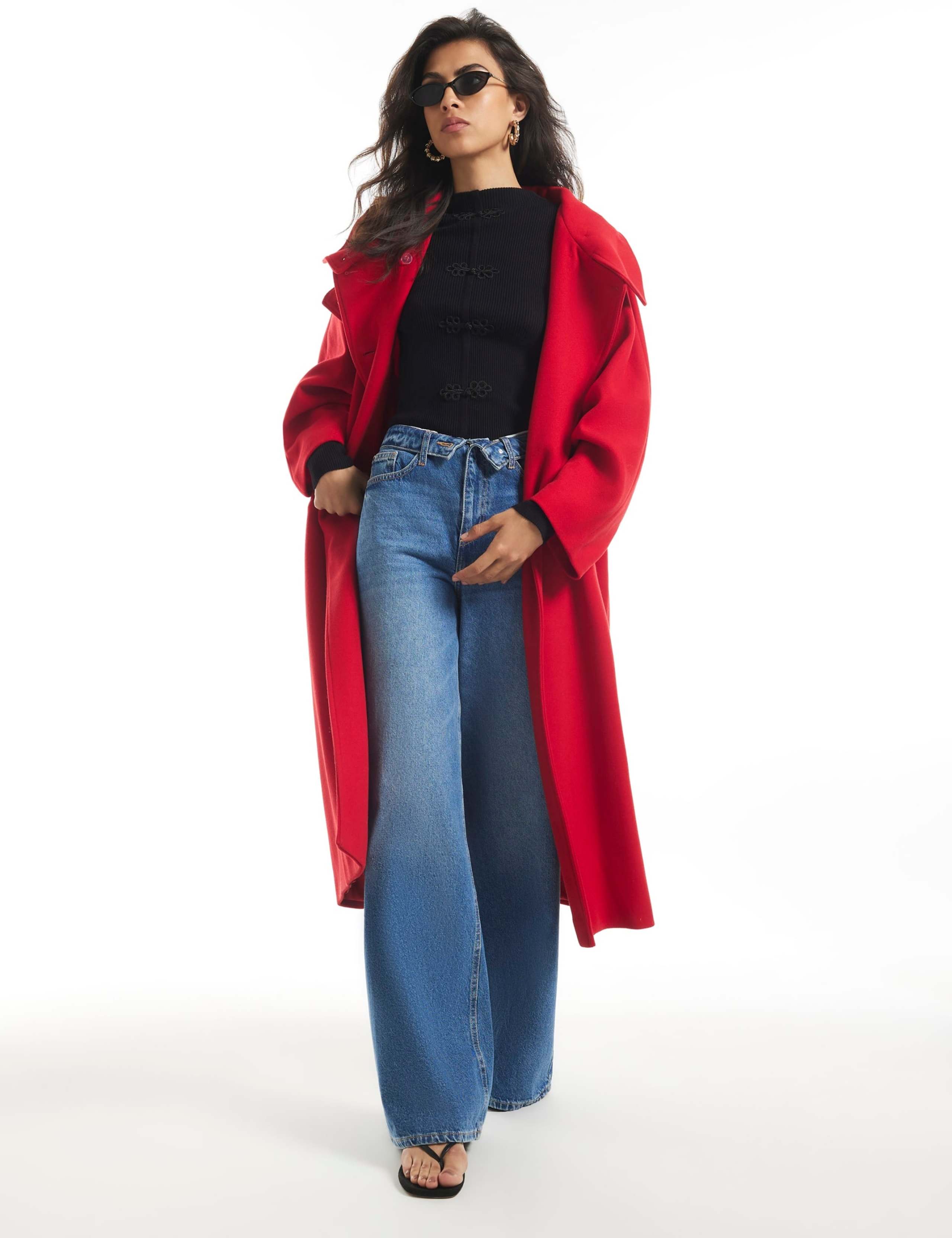 Funnel Neck Tailored Coat