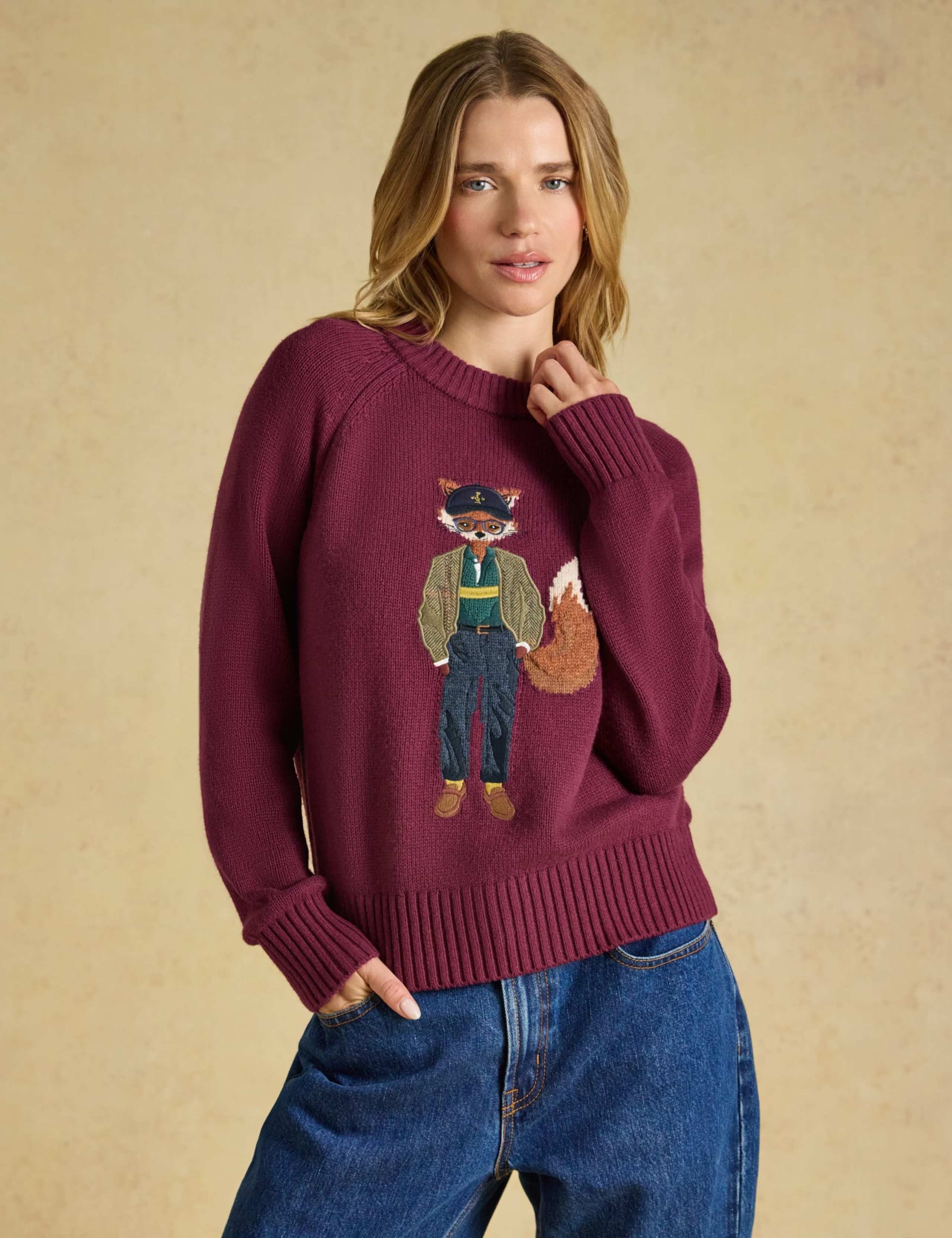 Cotton Rich Embroidered Jumper with Wool