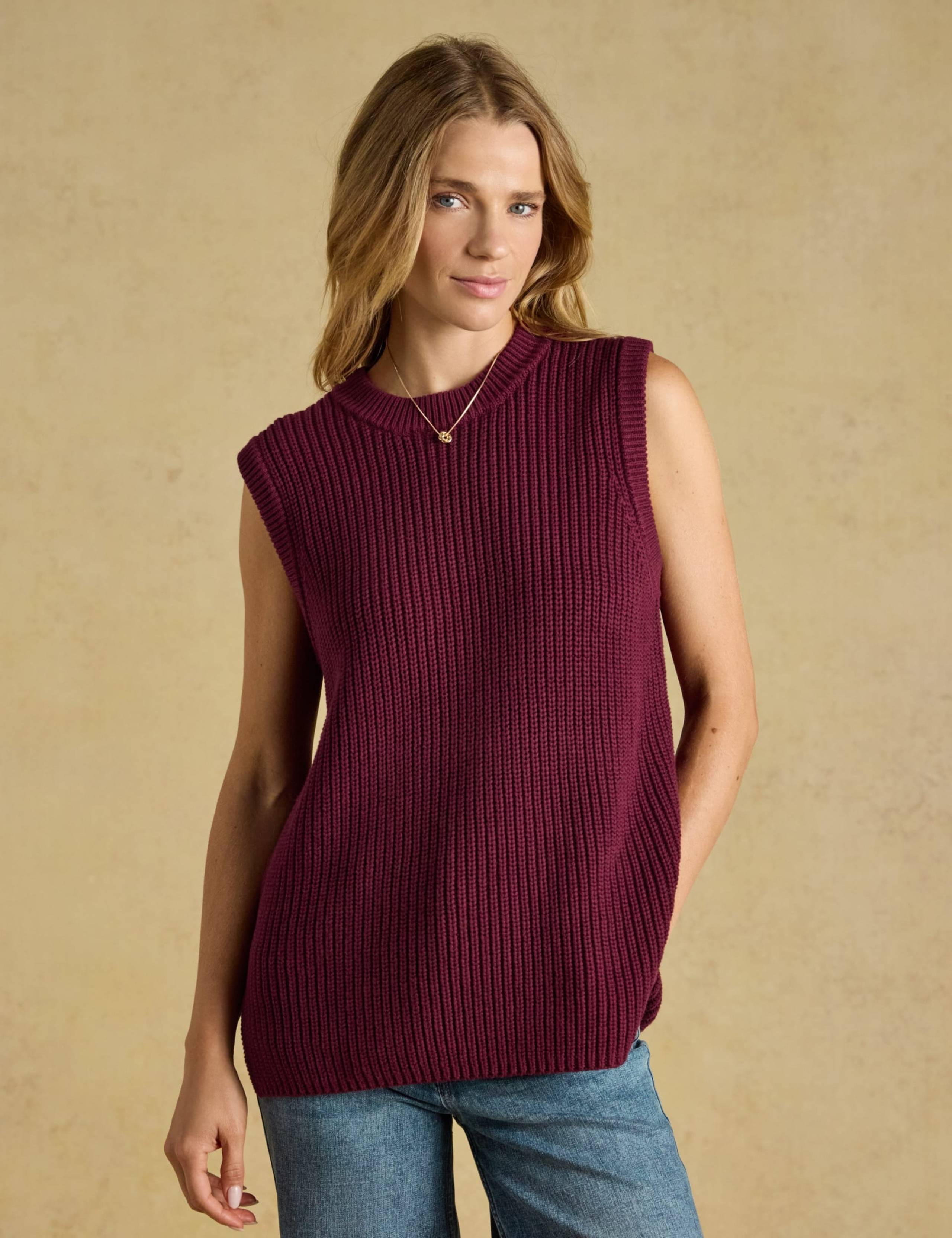 Pure Cotton Ribbed Knitted Vest