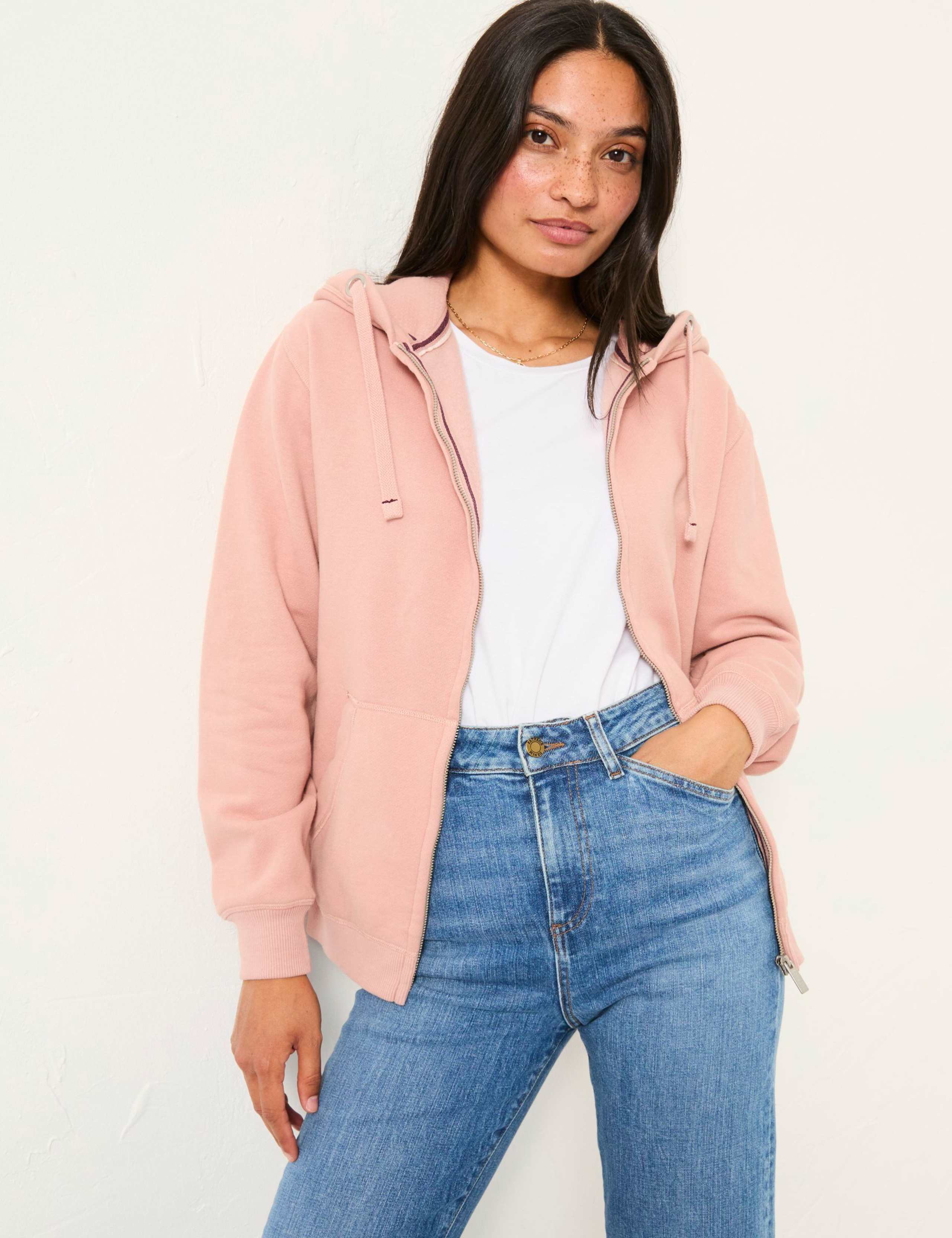 Cotton Rich Zip Up Hoodie