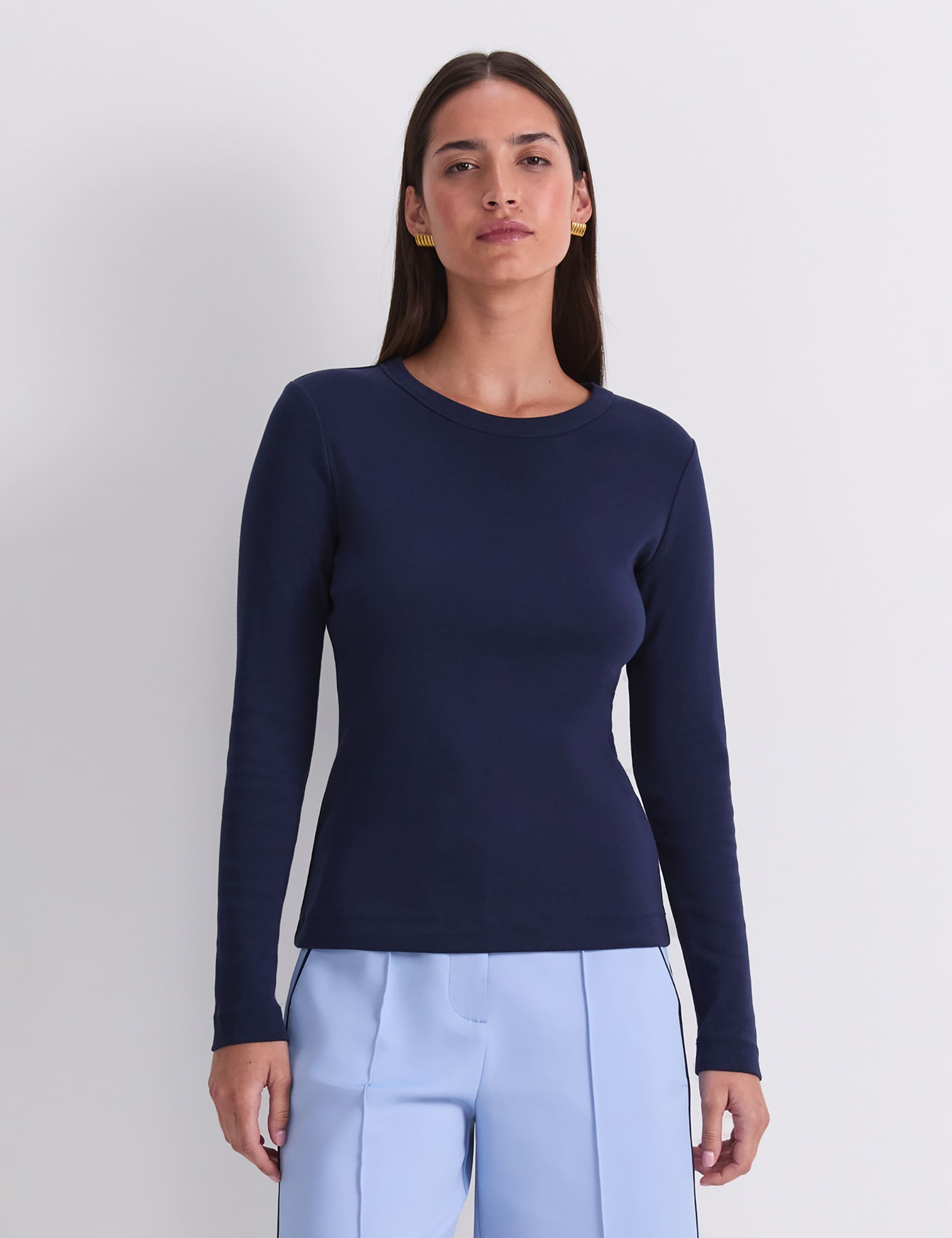 Pure Cotton Crew Neck Top