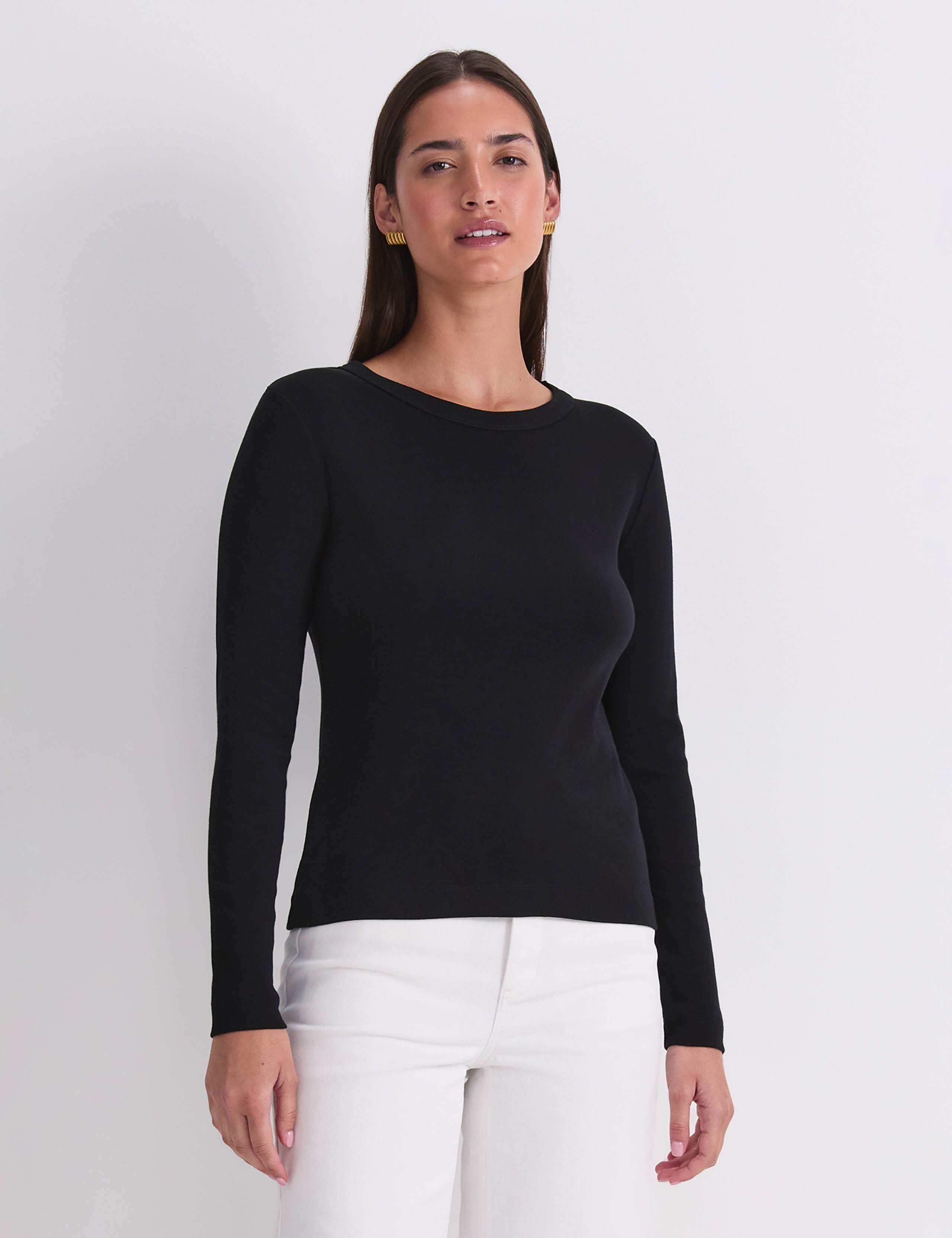 Pure Cotton Crew Neck Top