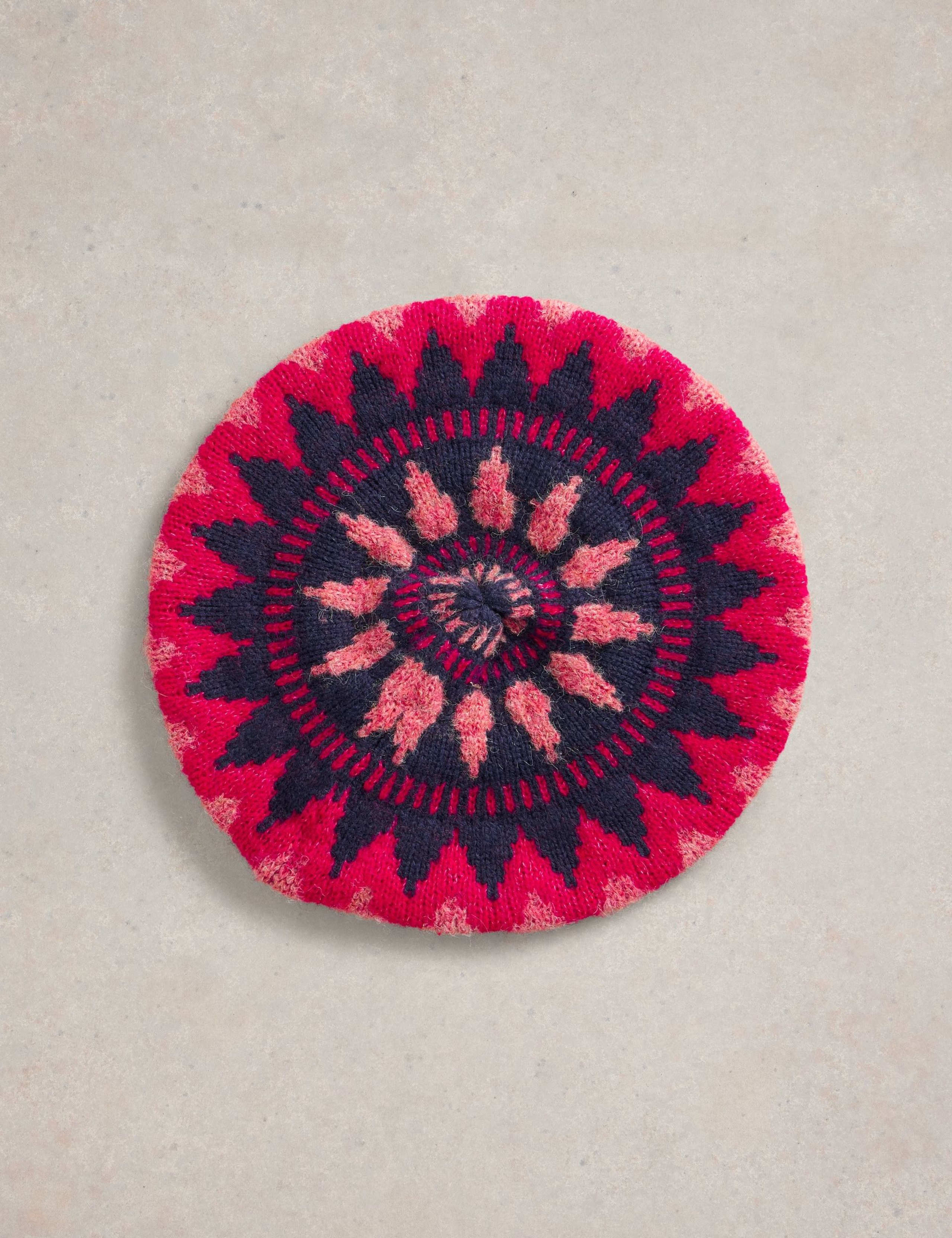 Lambswool Rich Knitted Fair Isle Beret