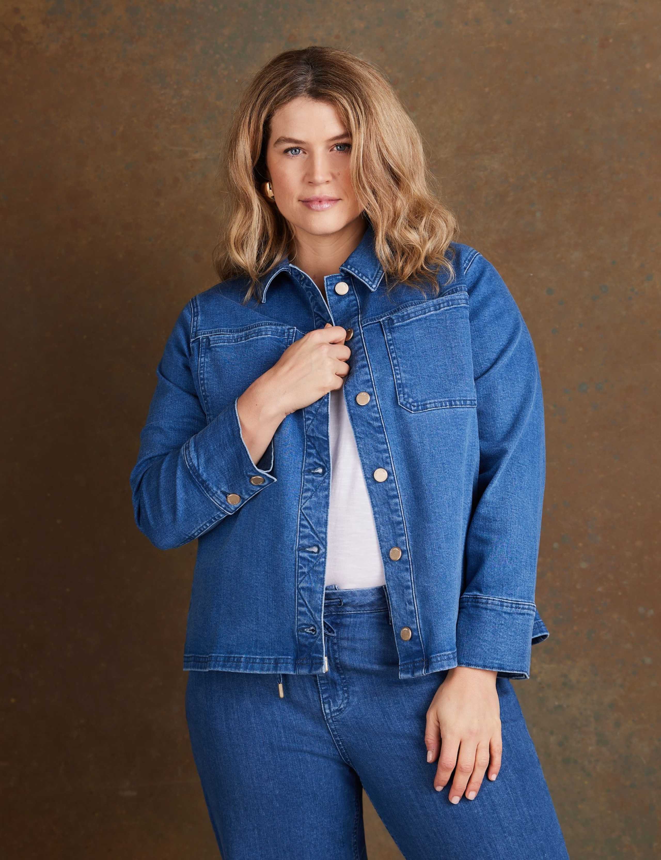 Denim Patch Pocket Cropped Jacket