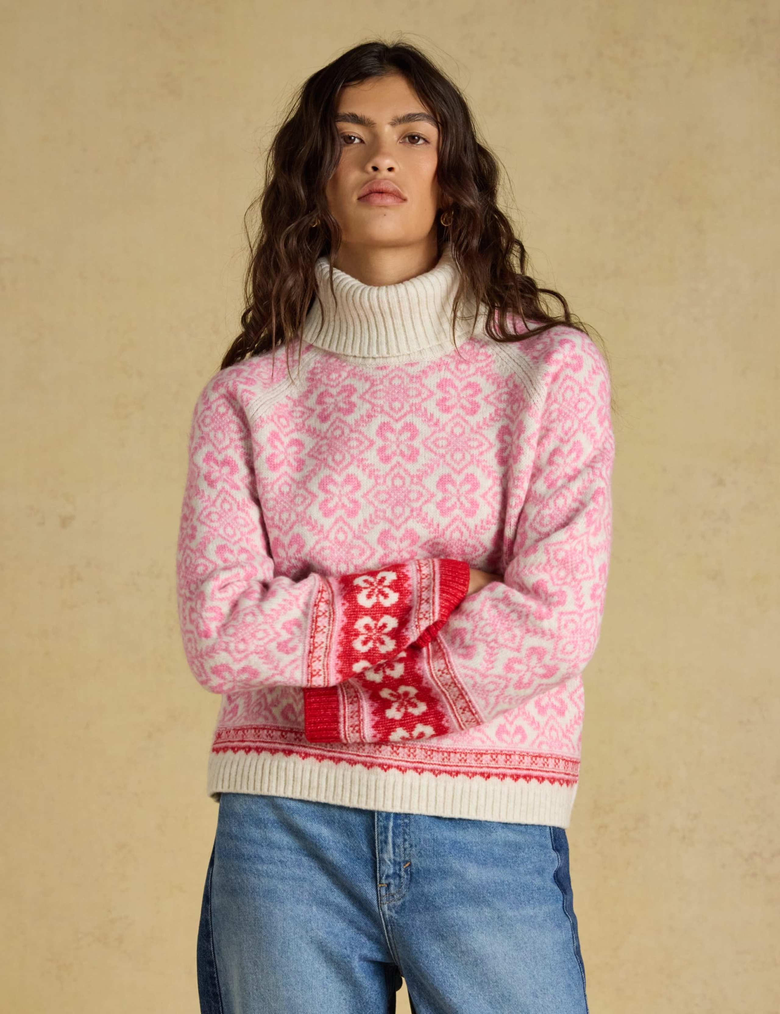 Patterned Roll Neck Jumper