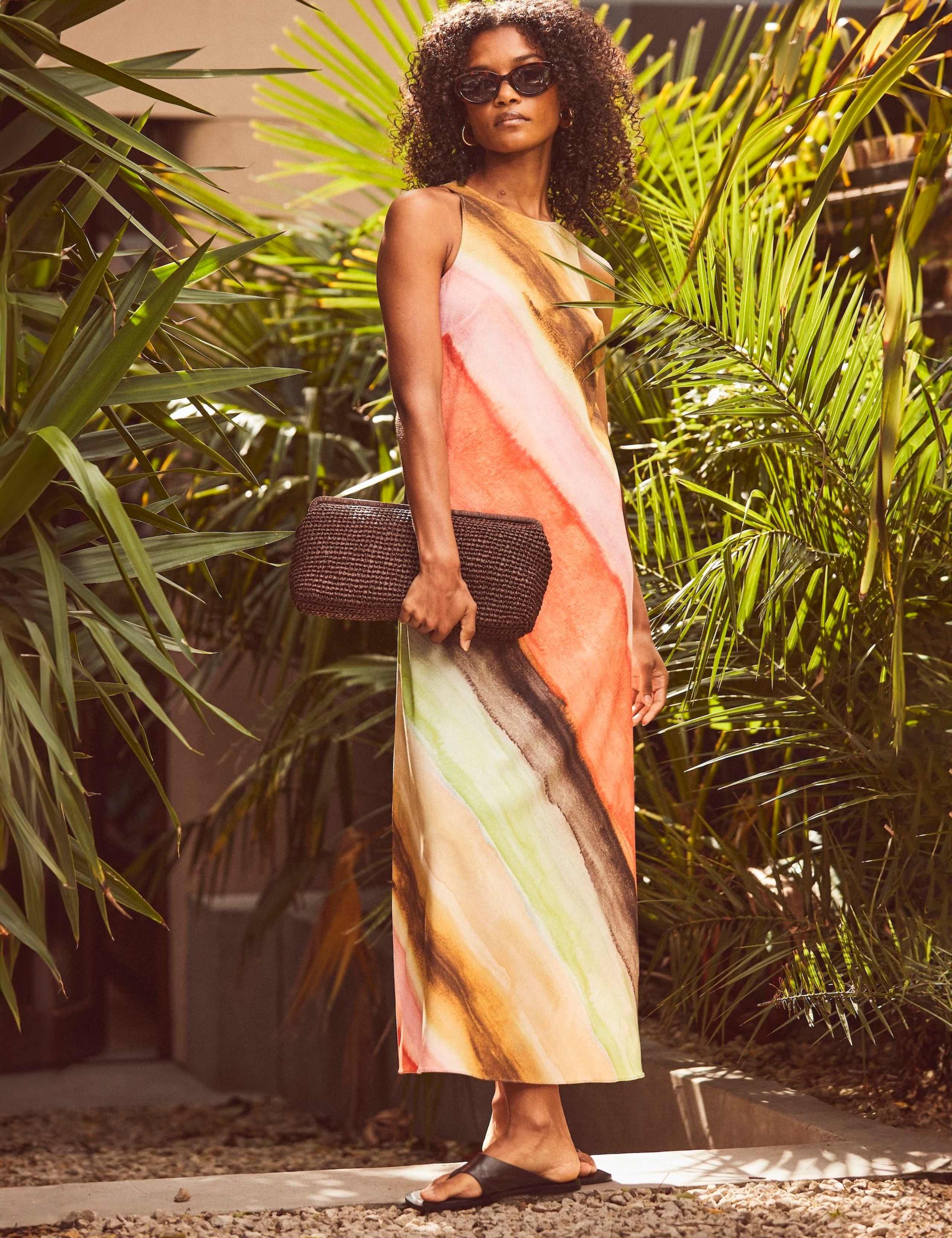 Striped Midaxi Column Dress