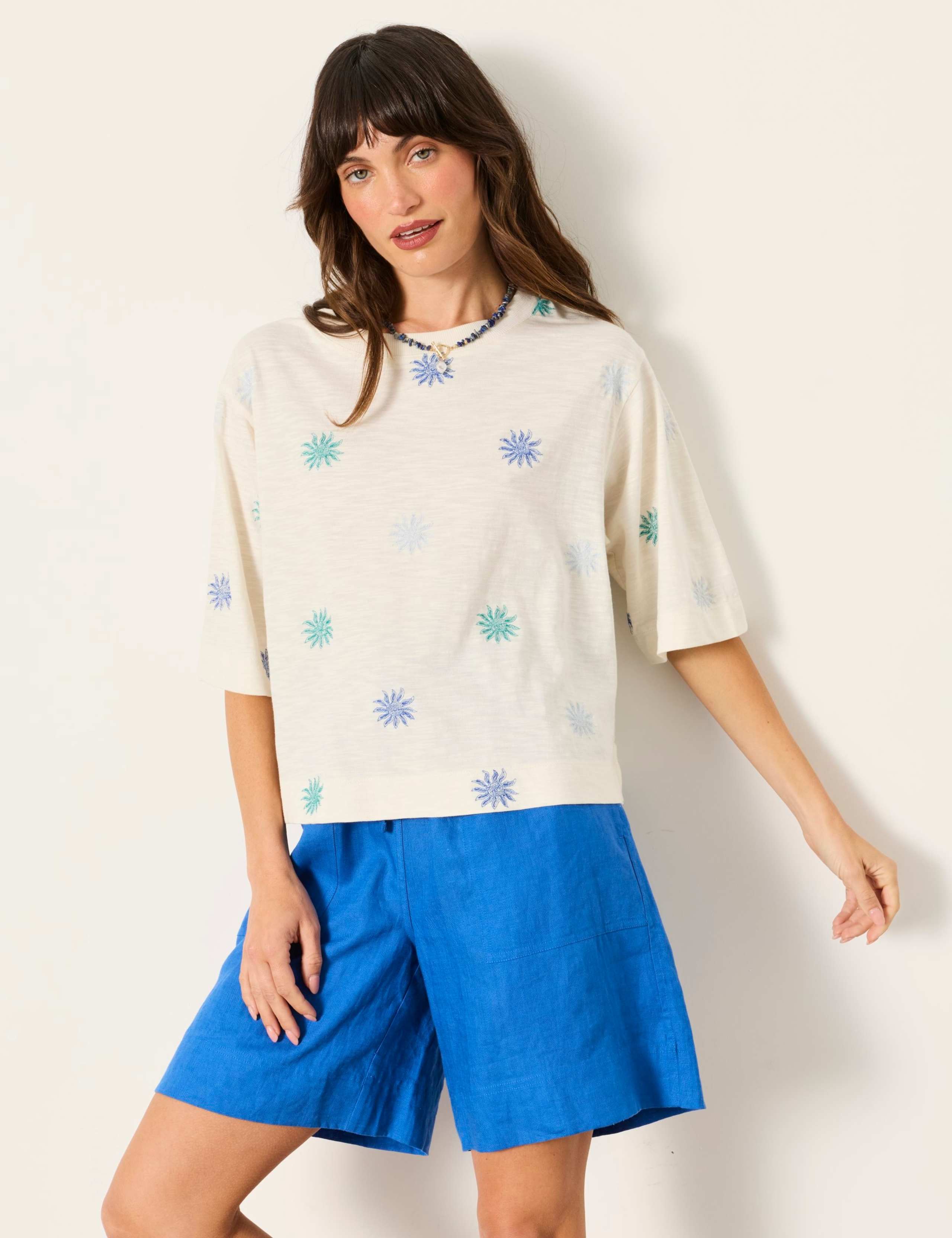 Cotton Rich Embroidered T-Shirt