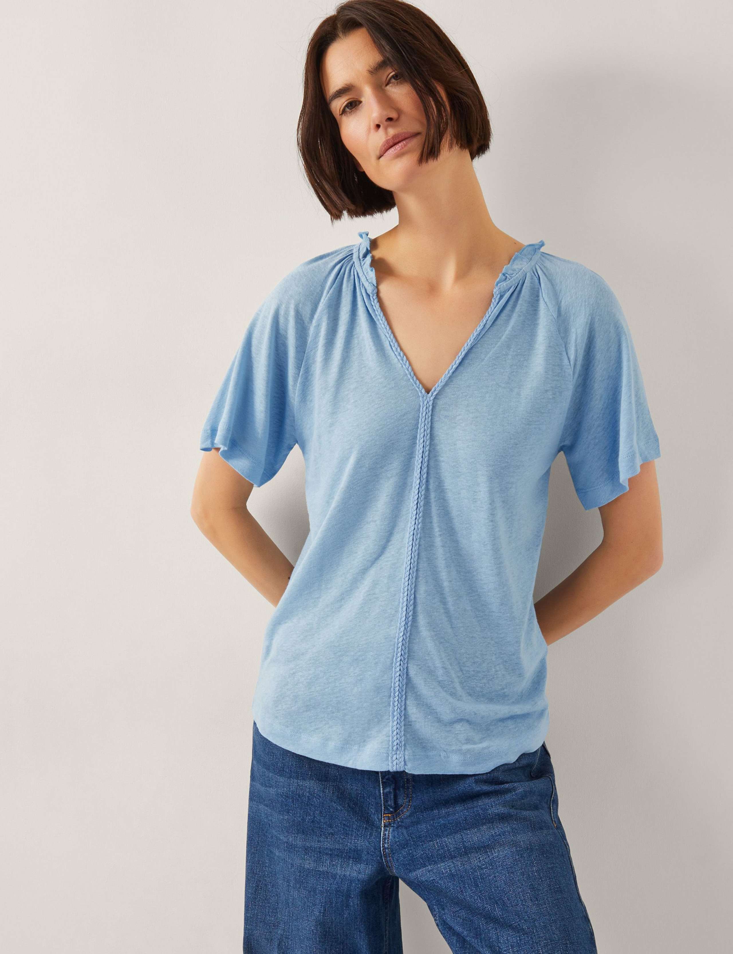 Linen Rich V-Neck Top