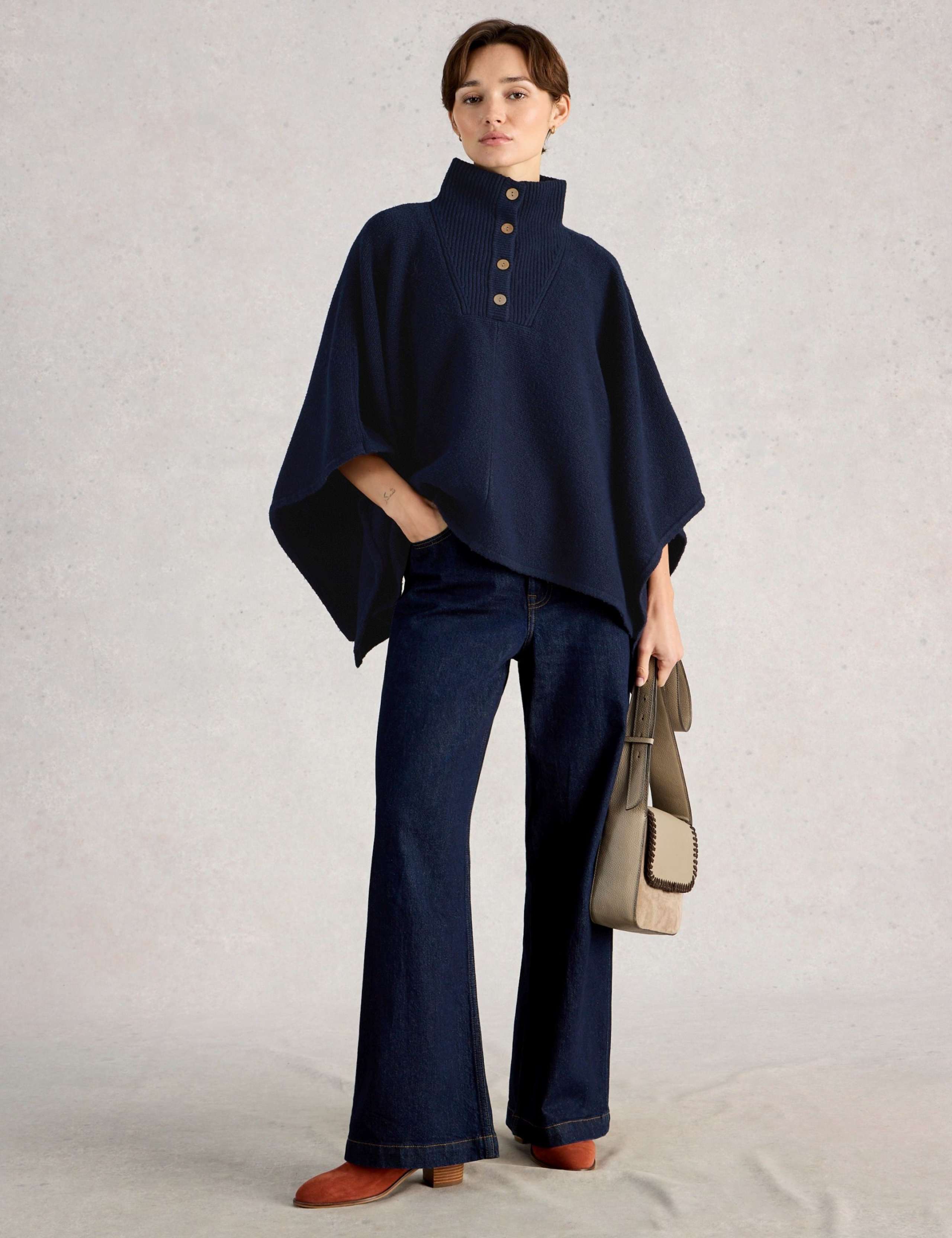 Textured Funnel Neck Poncho