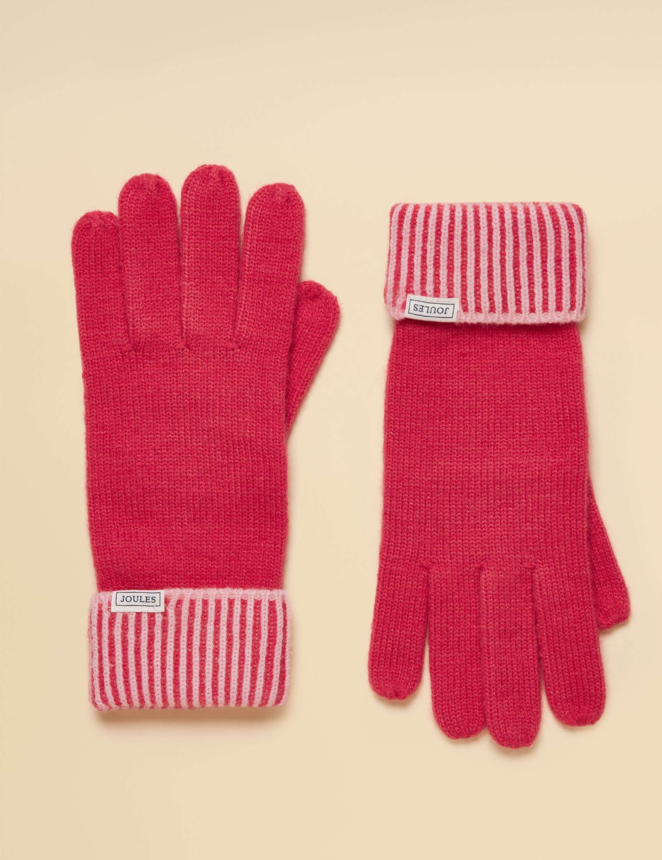 Striped Cuff Gloves with Wool