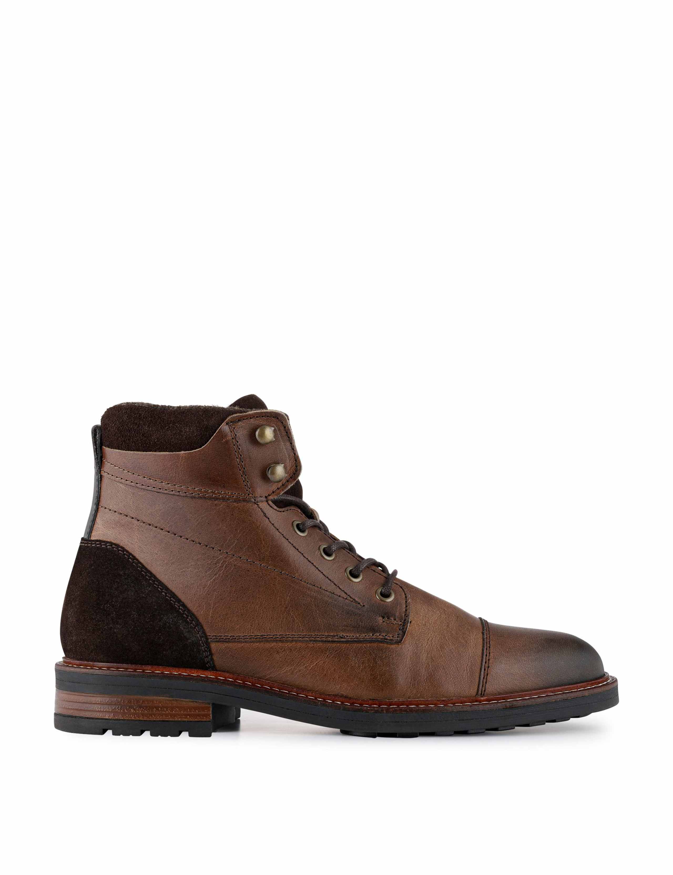 Leather Lace up Casual Boots