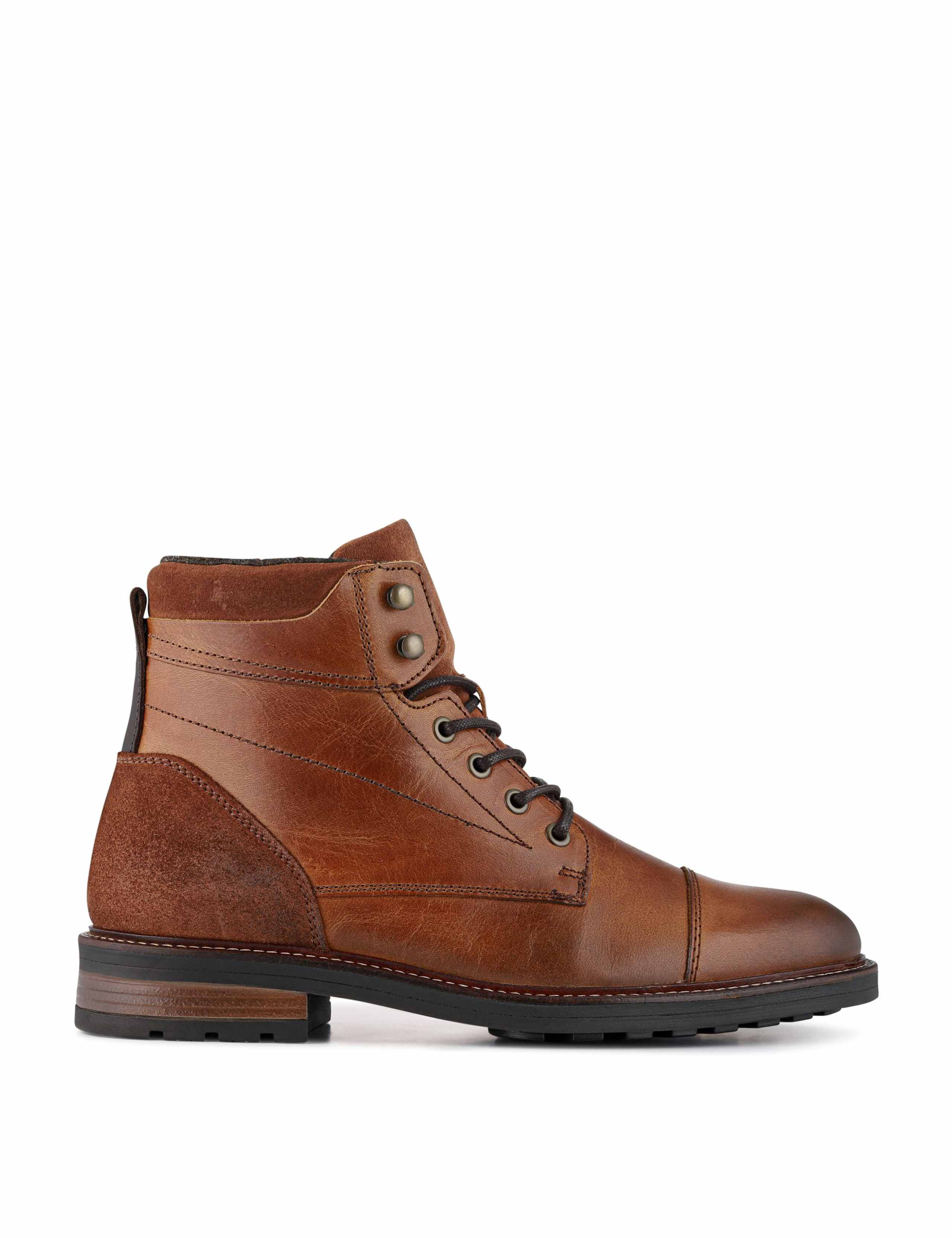 Leather Lace up Casual Boots