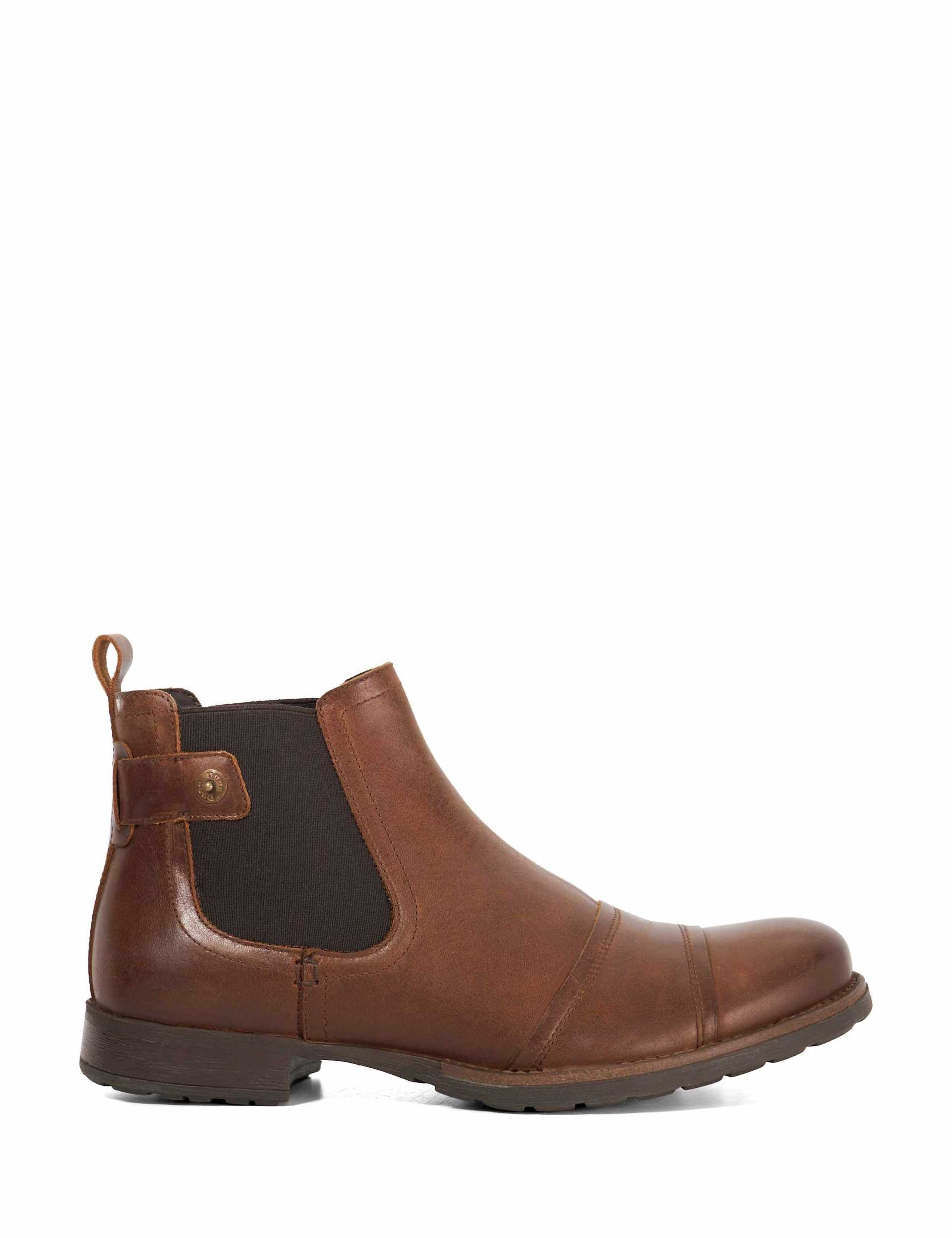 Wide Fit Leather Pull-On Chelsea Boots