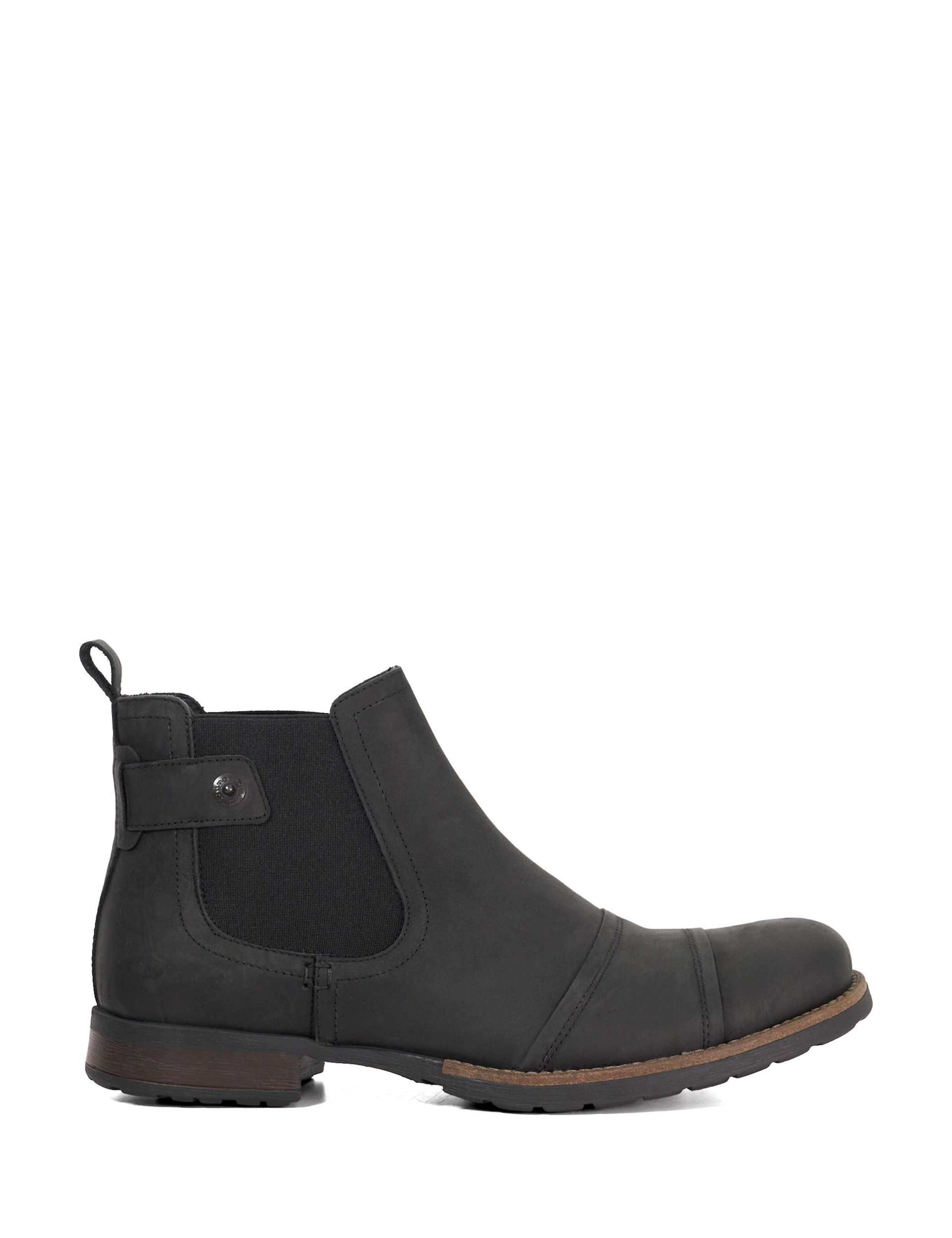 Wide Fit Leather Pull-On Chelsea Boots