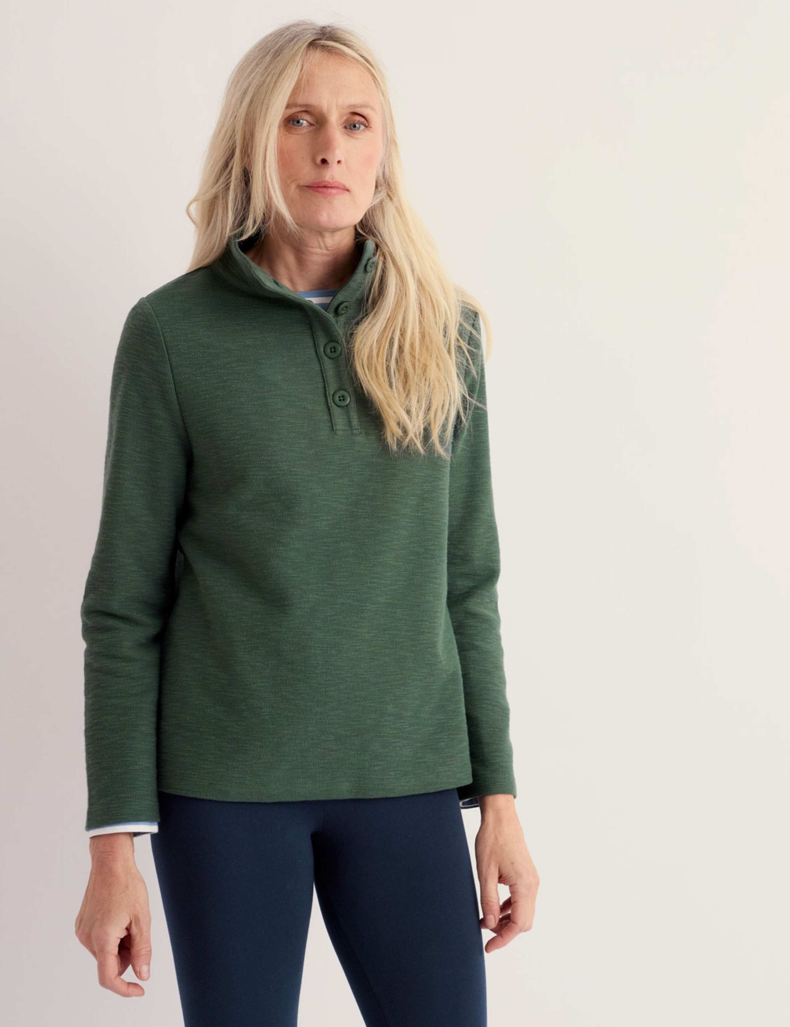 Pure Cotton Collared Sweat-shirt