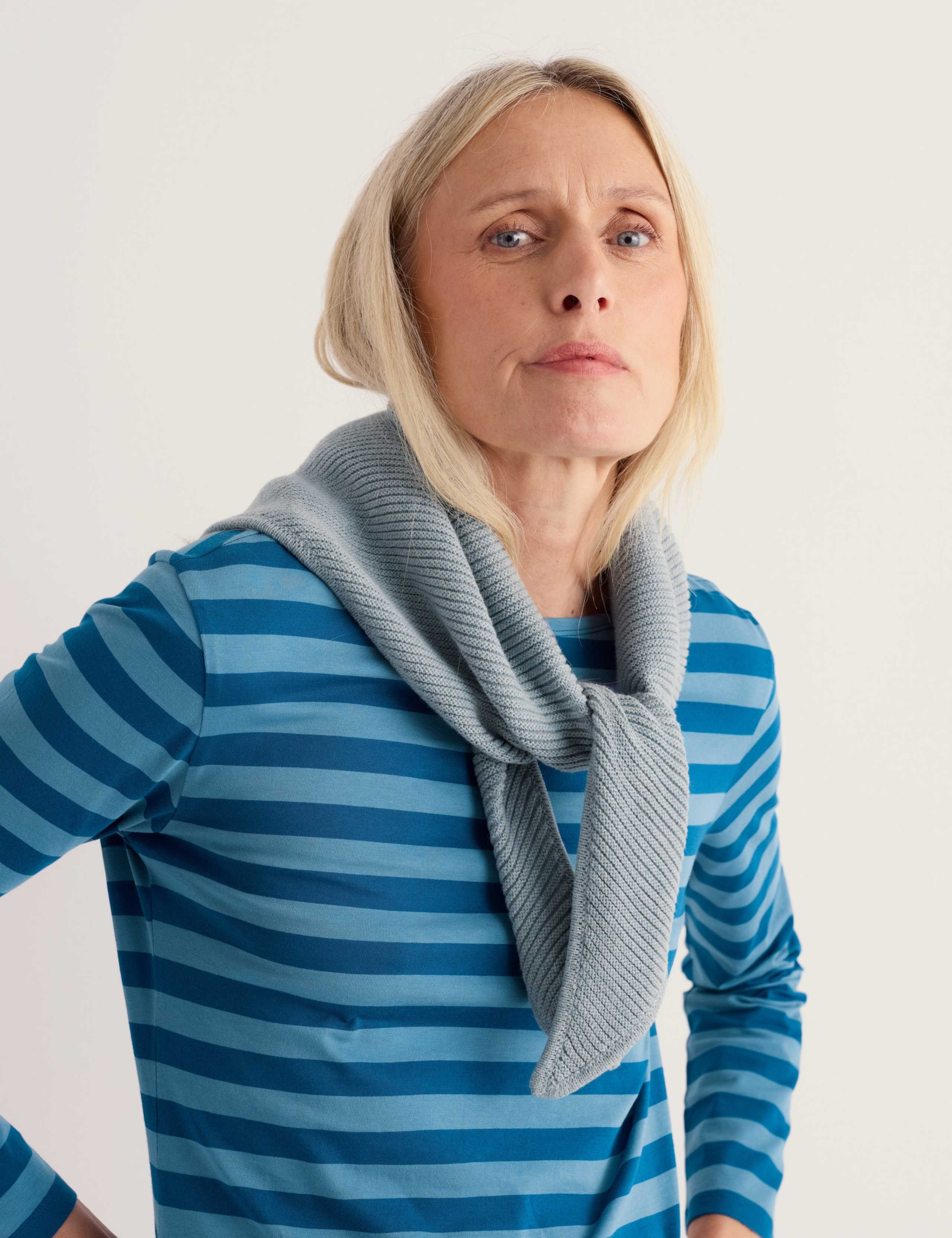 Pure Cotton Knitted Triangle Scarf